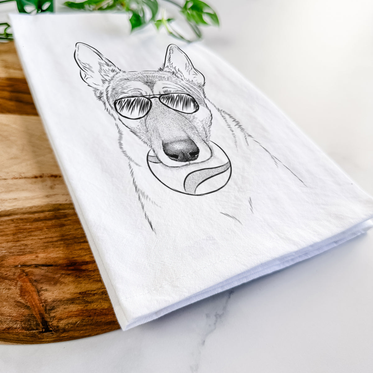 Greta the German Shepherd Tea Towel