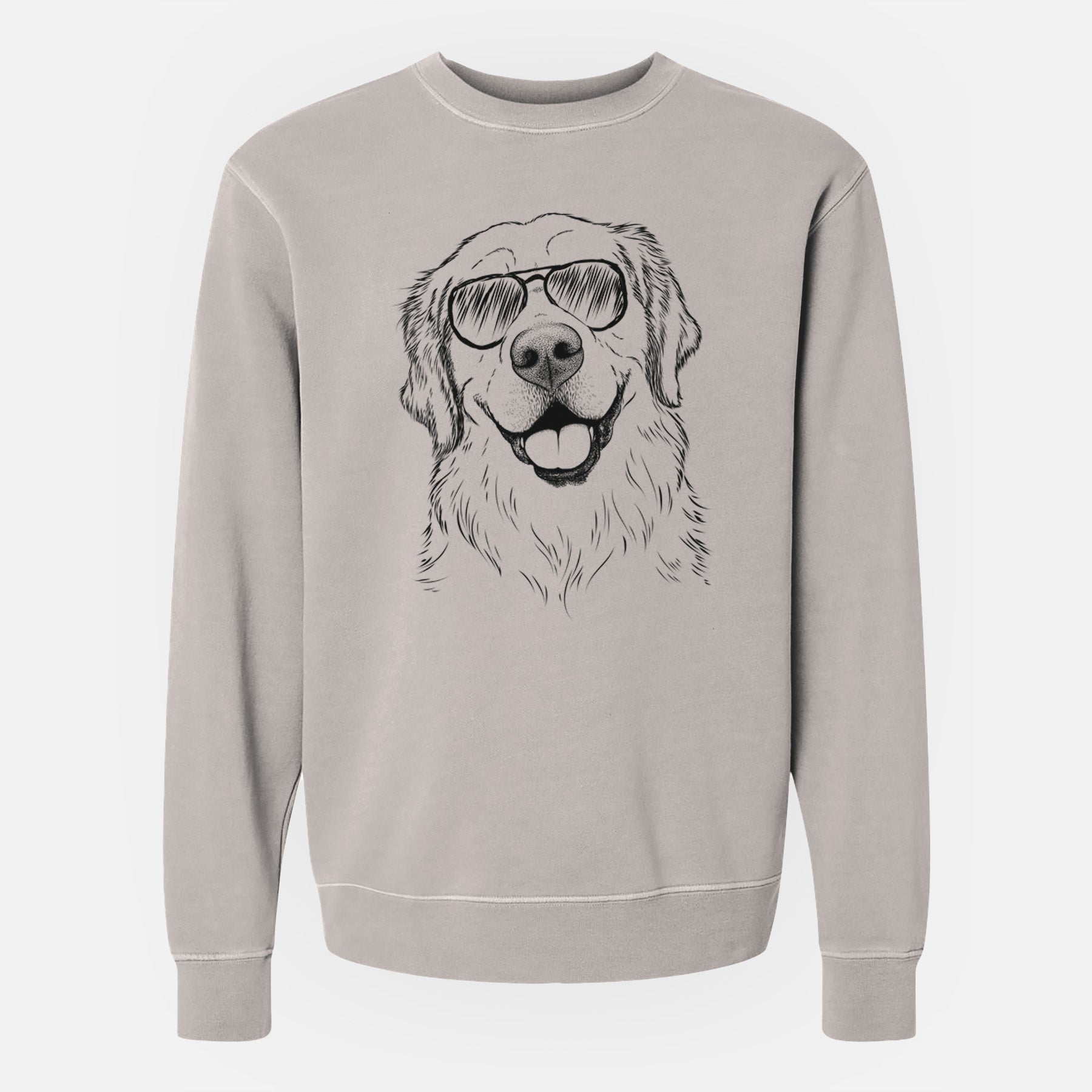 Aviator Griffin the Golden Retriever - Unisex Pigment Dyed Crew Sweatshirt