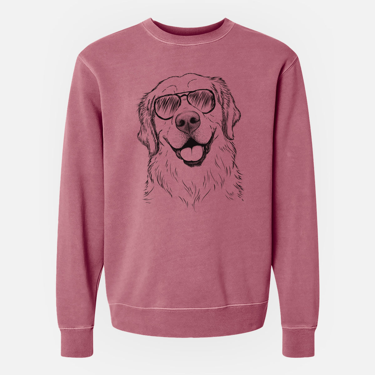 Aviator Griffin the Golden Retriever - Unisex Pigment Dyed Crew Sweatshirt