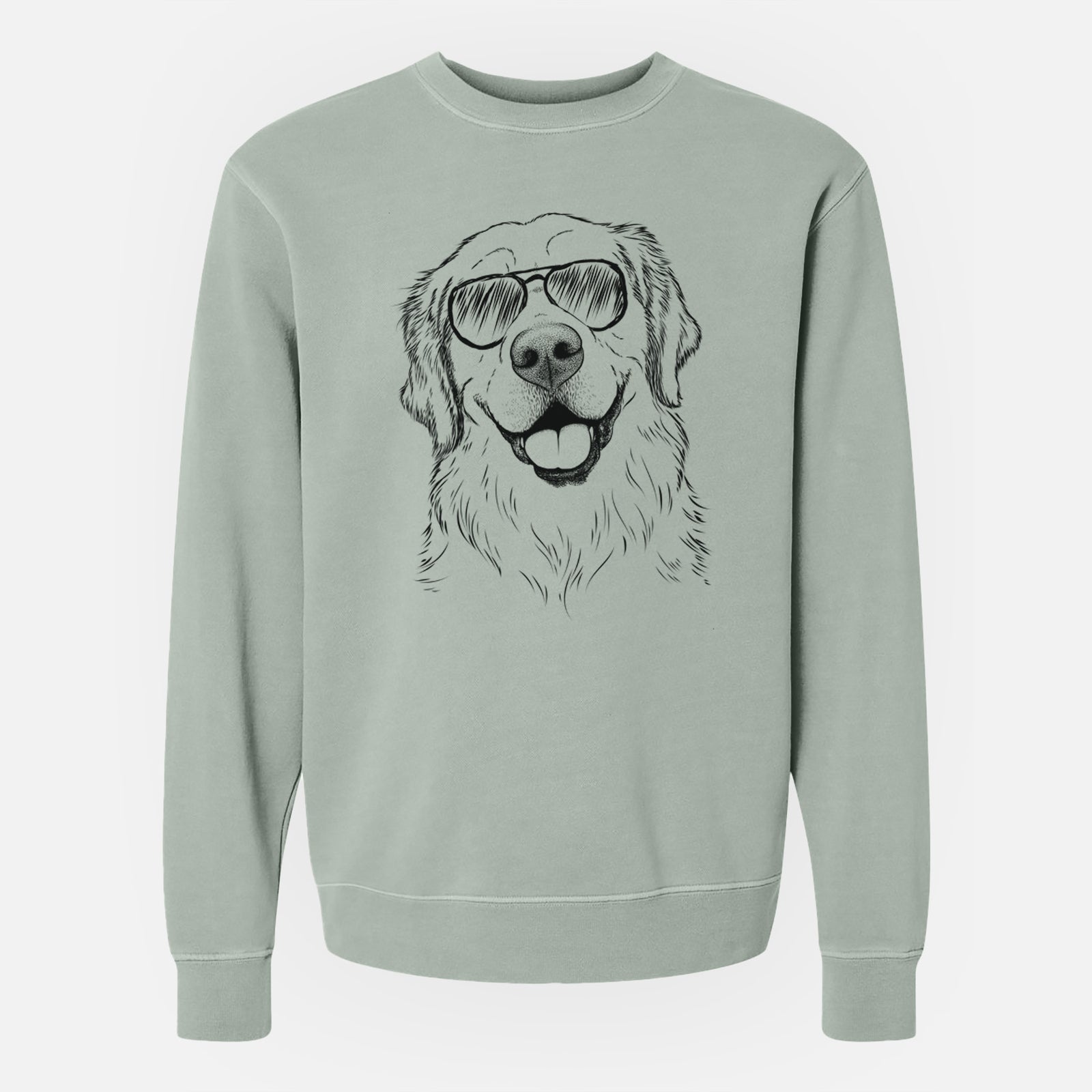 Aviator Griffin the Golden Retriever - Unisex Pigment Dyed Crew Sweatshirt