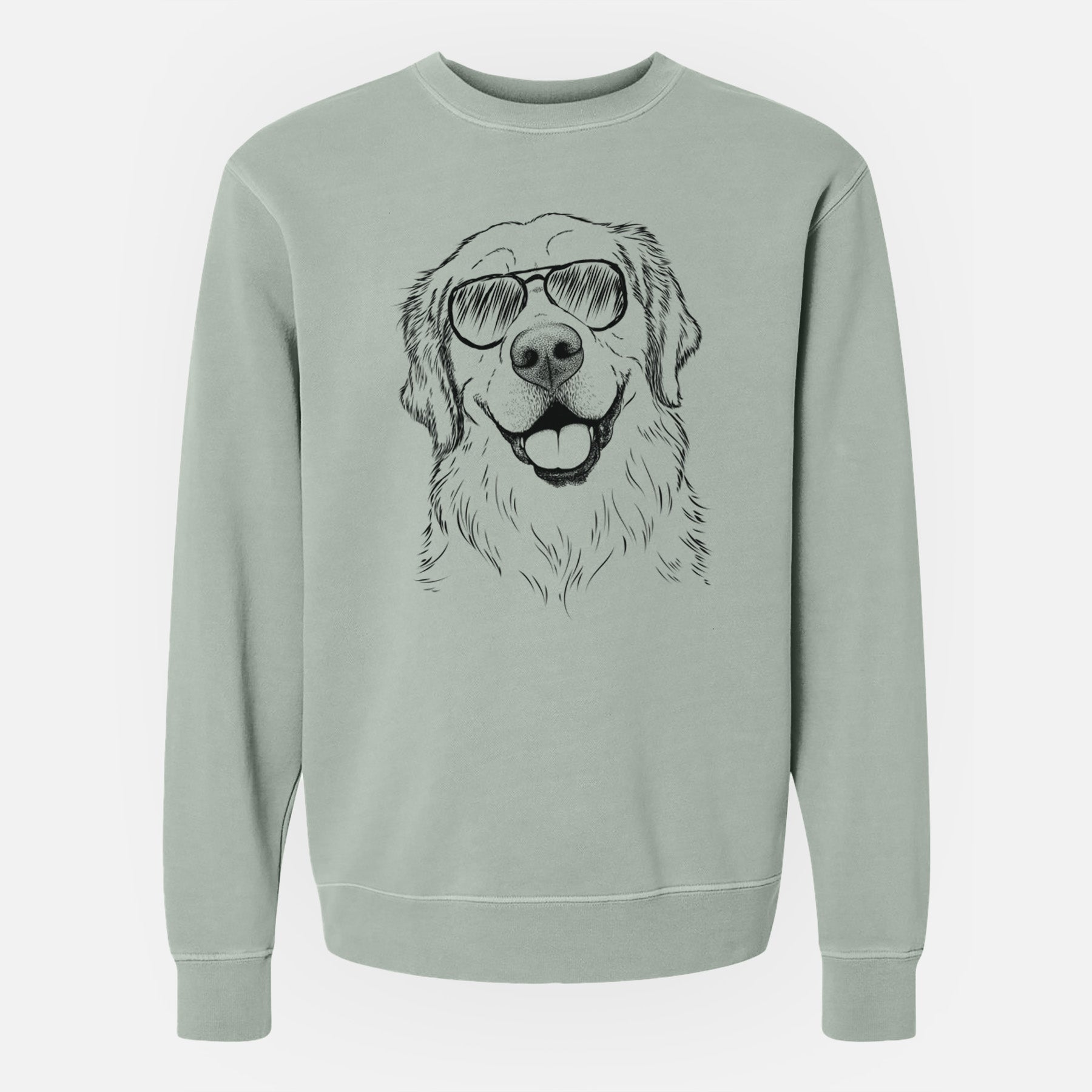 Aviator Griffin the Golden Retriever - Unisex Pigment Dyed Crew Sweatshirt