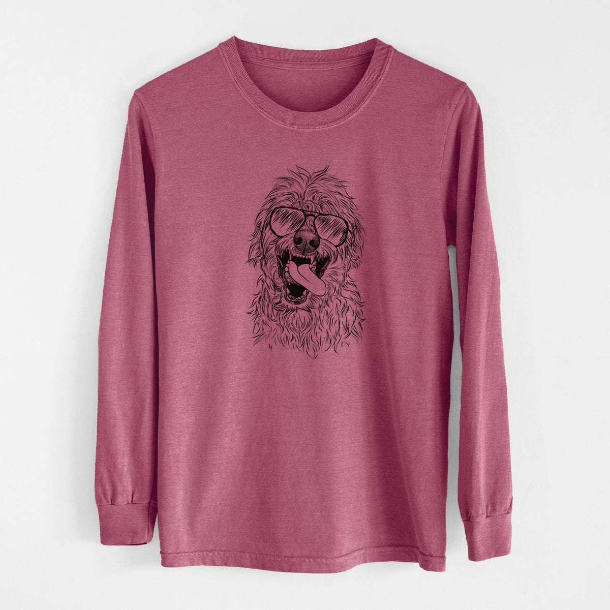 Aviator Groot the Irish Wolfhound - Men's Heavyweight 100% Cotton Long Sleeve