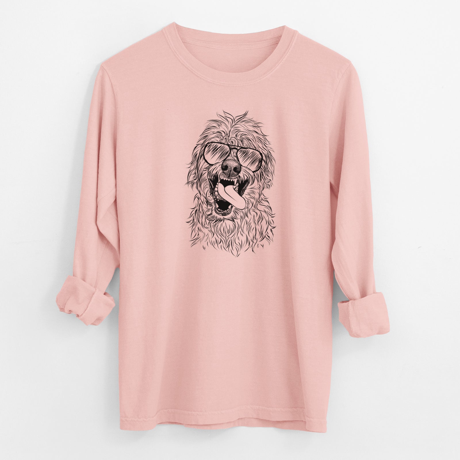 Aviator Groot the Irish Wolfhound - Men's Heavyweight 100% Cotton Long Sleeve
