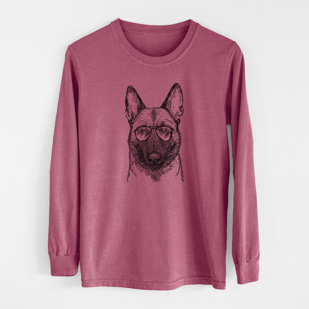 Aviator Gunther the Belgian Malinois - Men's Heavyweight 100% Cotton Long Sleeve