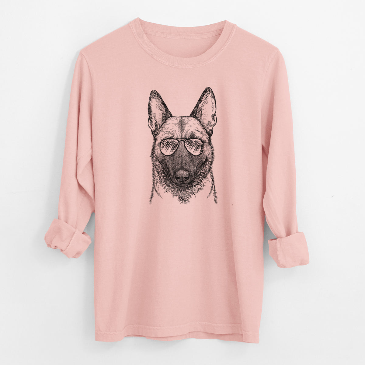 Aviator Gunther the Belgian Malinois - Men's Heavyweight 100% Cotton Long Sleeve