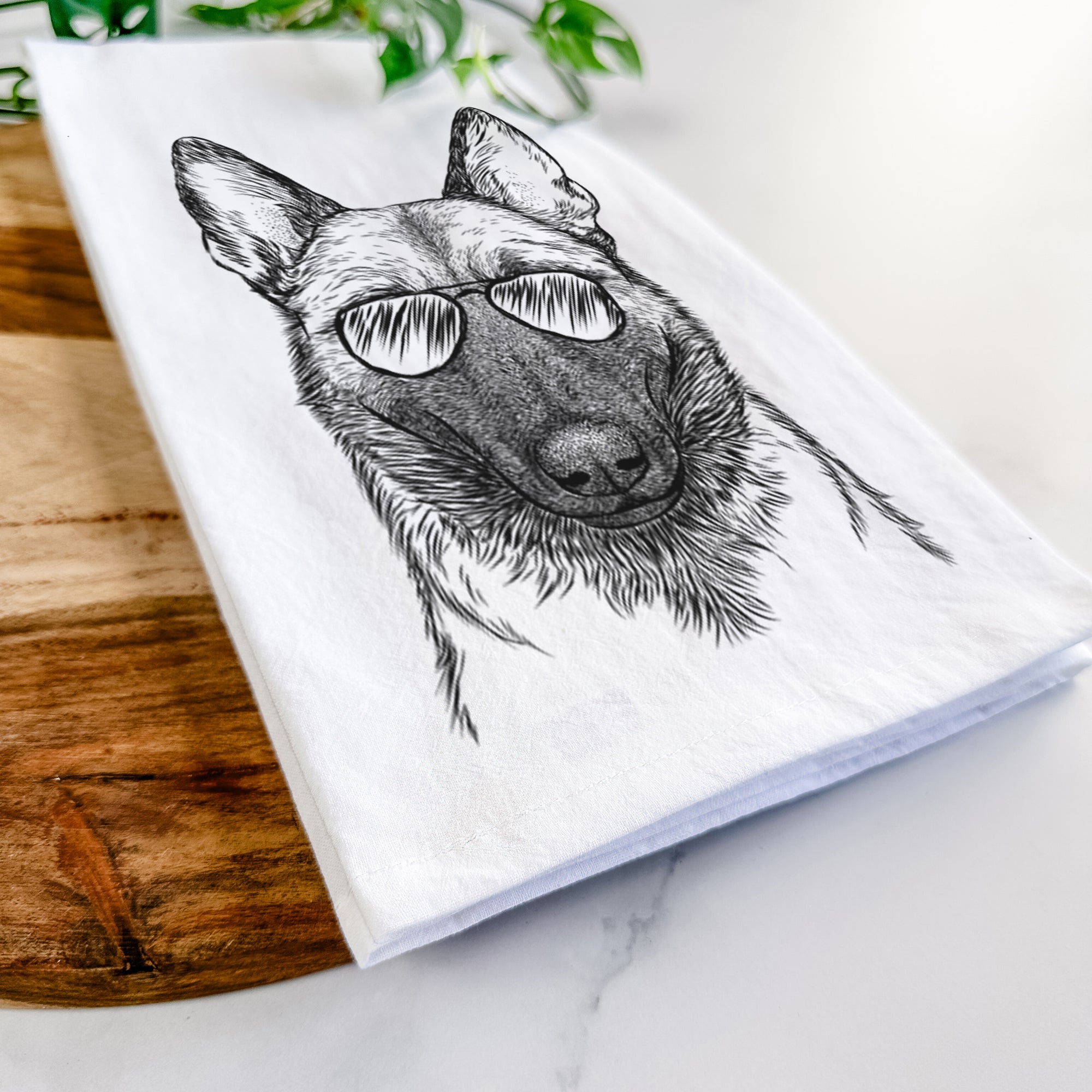 Gunther the Belgian Malinois Tea Towel