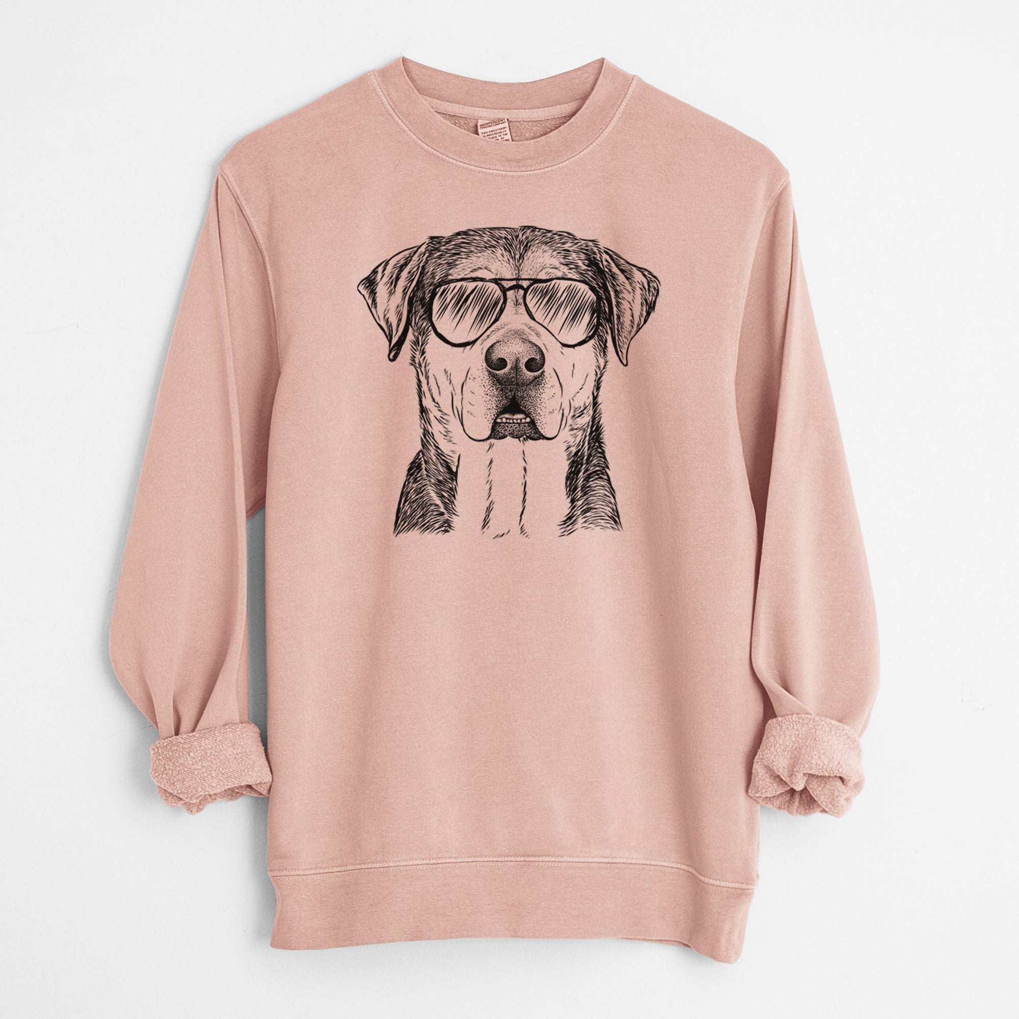 Aviator Gus the Rottweiler Mix - Unisex Pigment Dyed Crew Sweatshirt