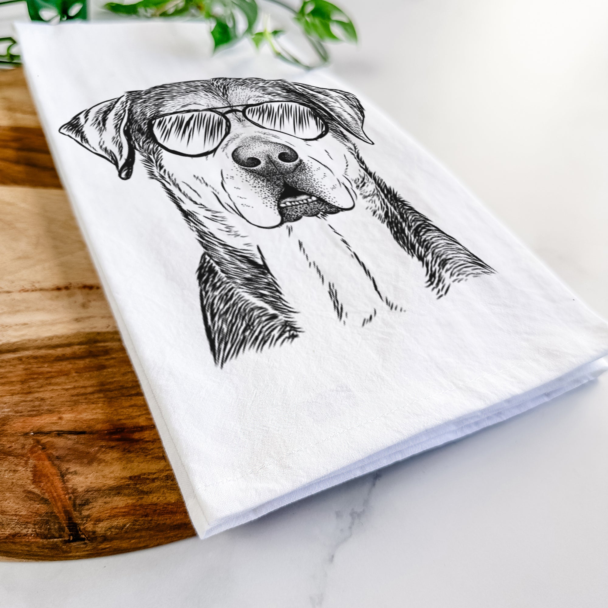 Gus the Rottweiler Mix Tea Towel