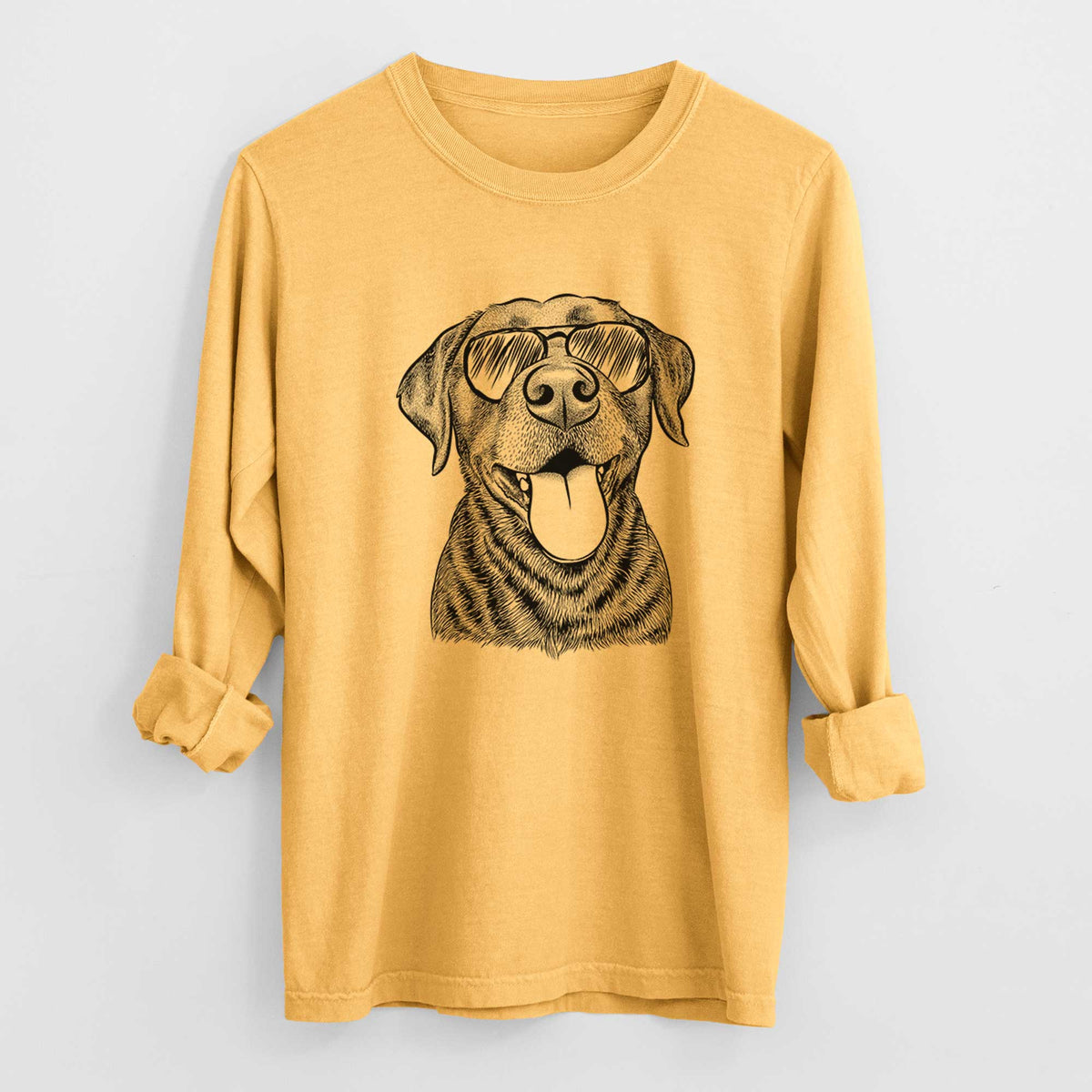 Aviator Gwen the Labrador Retriever - Men's Heavyweight 100% Cotton Long Sleeve