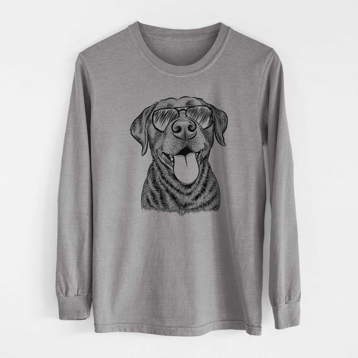 Aviator Gwen the Labrador Retriever - Men's Heavyweight 100% Cotton Long Sleeve