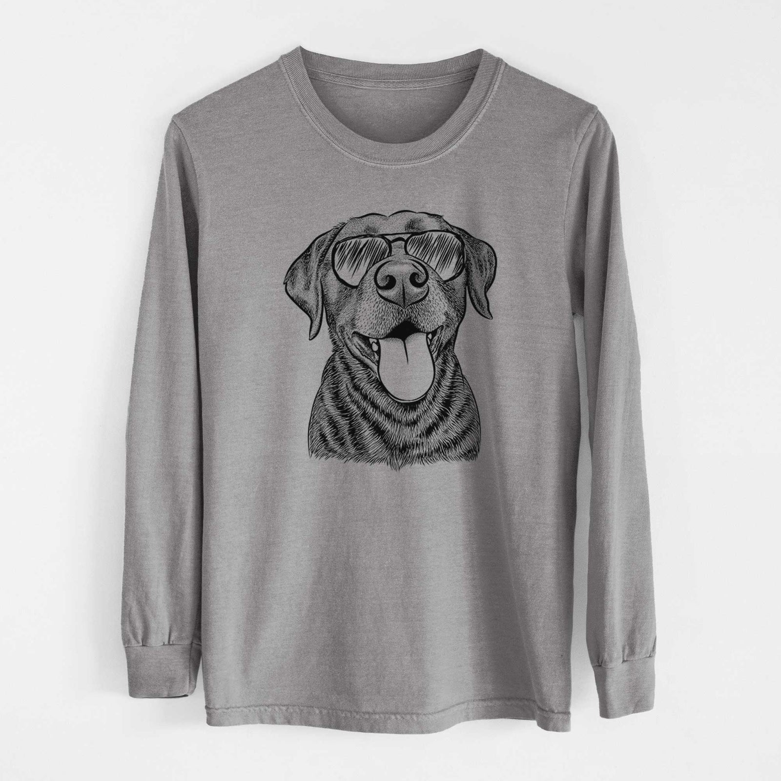 Aviator Gwen the Labrador Retriever - Men's Heavyweight 100% Cotton Long Sleeve