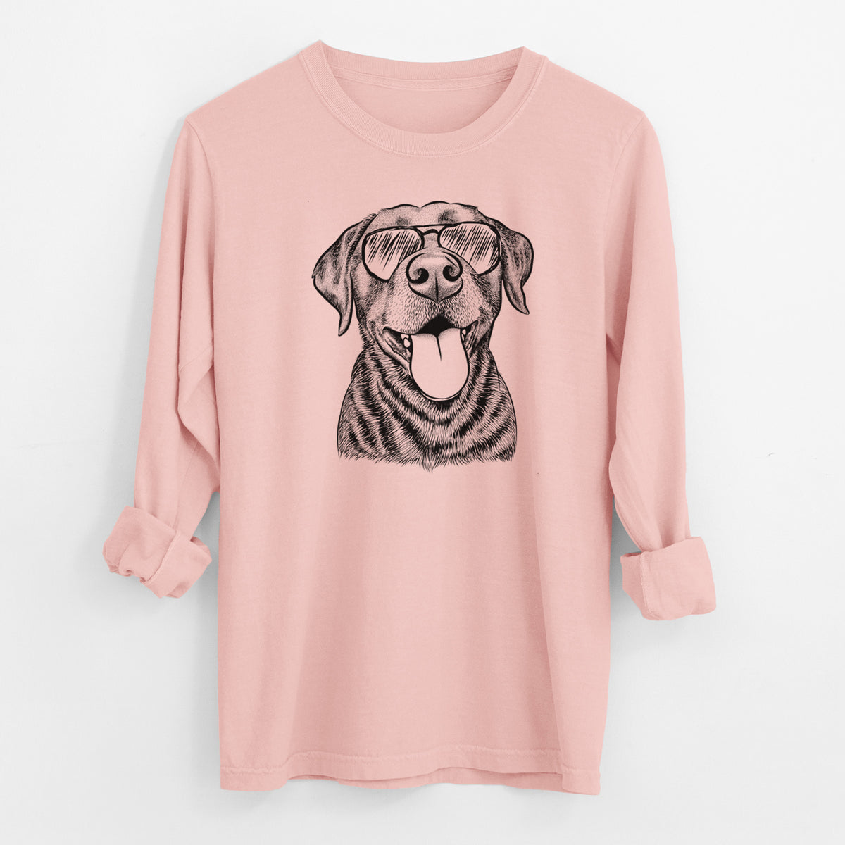 Aviator Gwen the Labrador Retriever - Men's Heavyweight 100% Cotton Long Sleeve