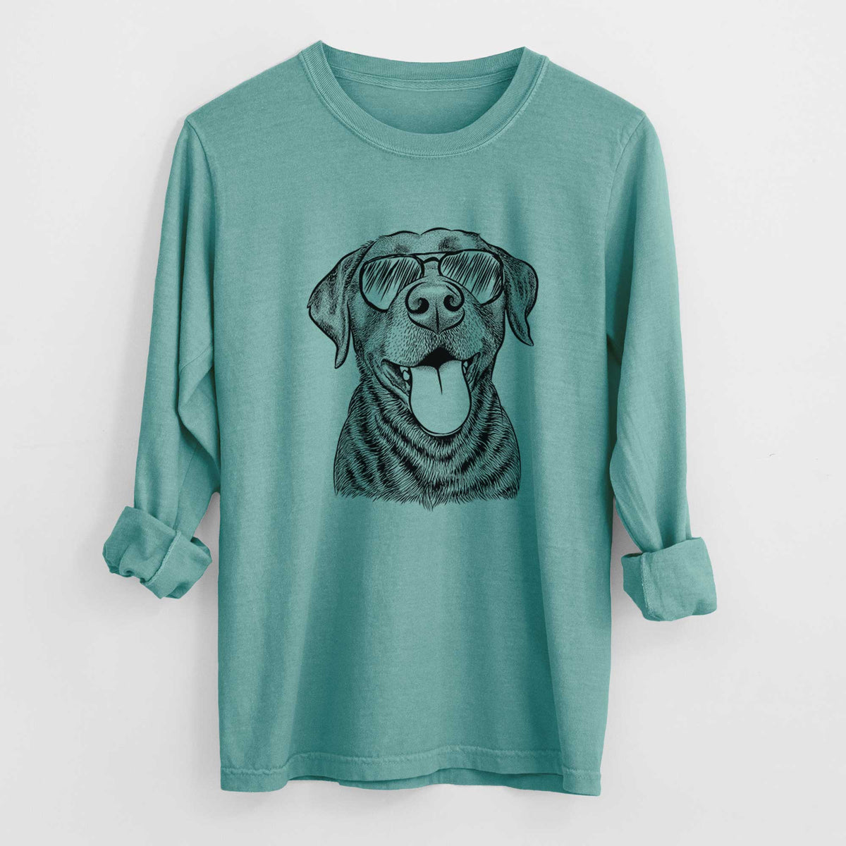 Aviator Gwen the Labrador Retriever - Men's Heavyweight 100% Cotton Long Sleeve