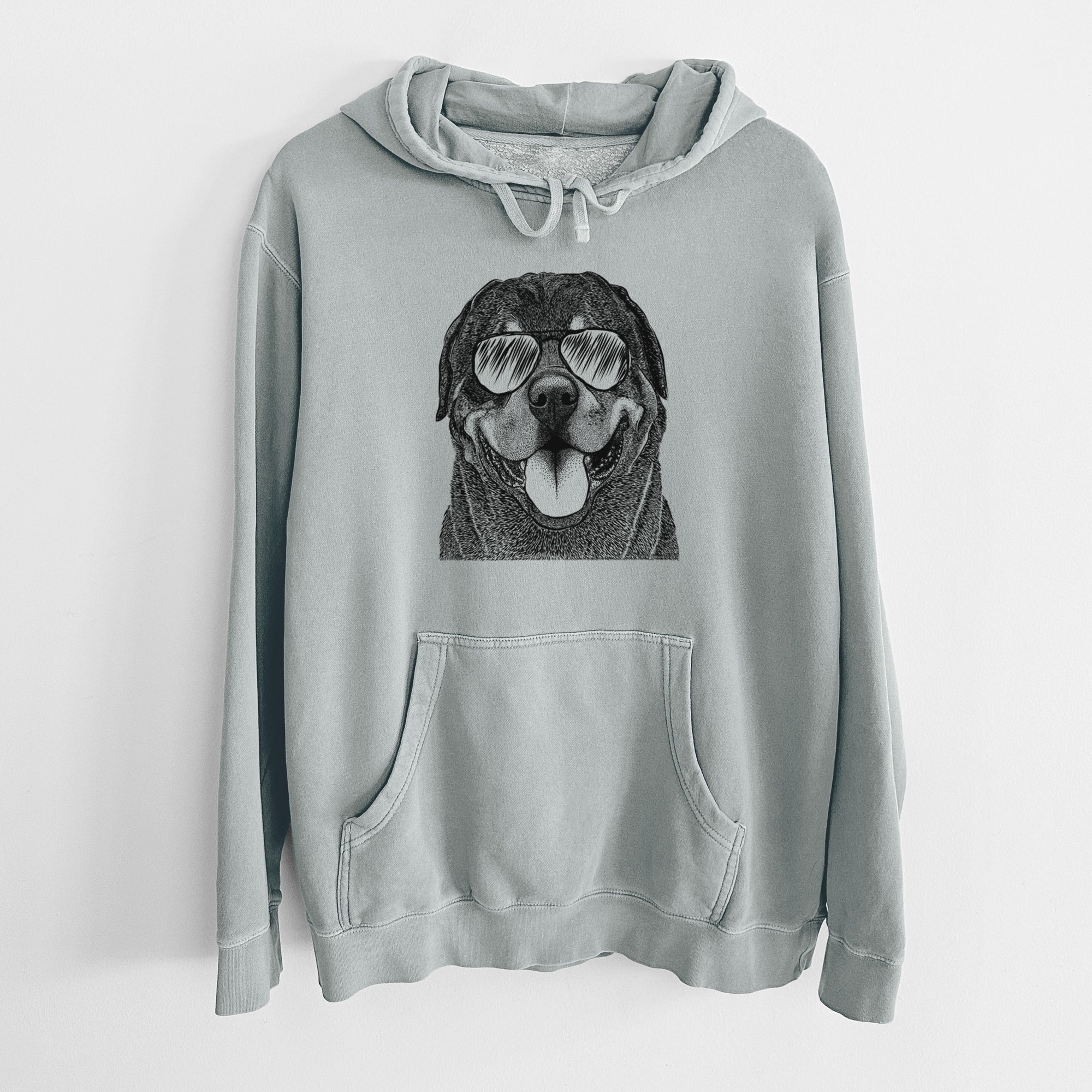 Aviator Hagan the Rottweiler - Unisex Pigment Dyed Hoodie