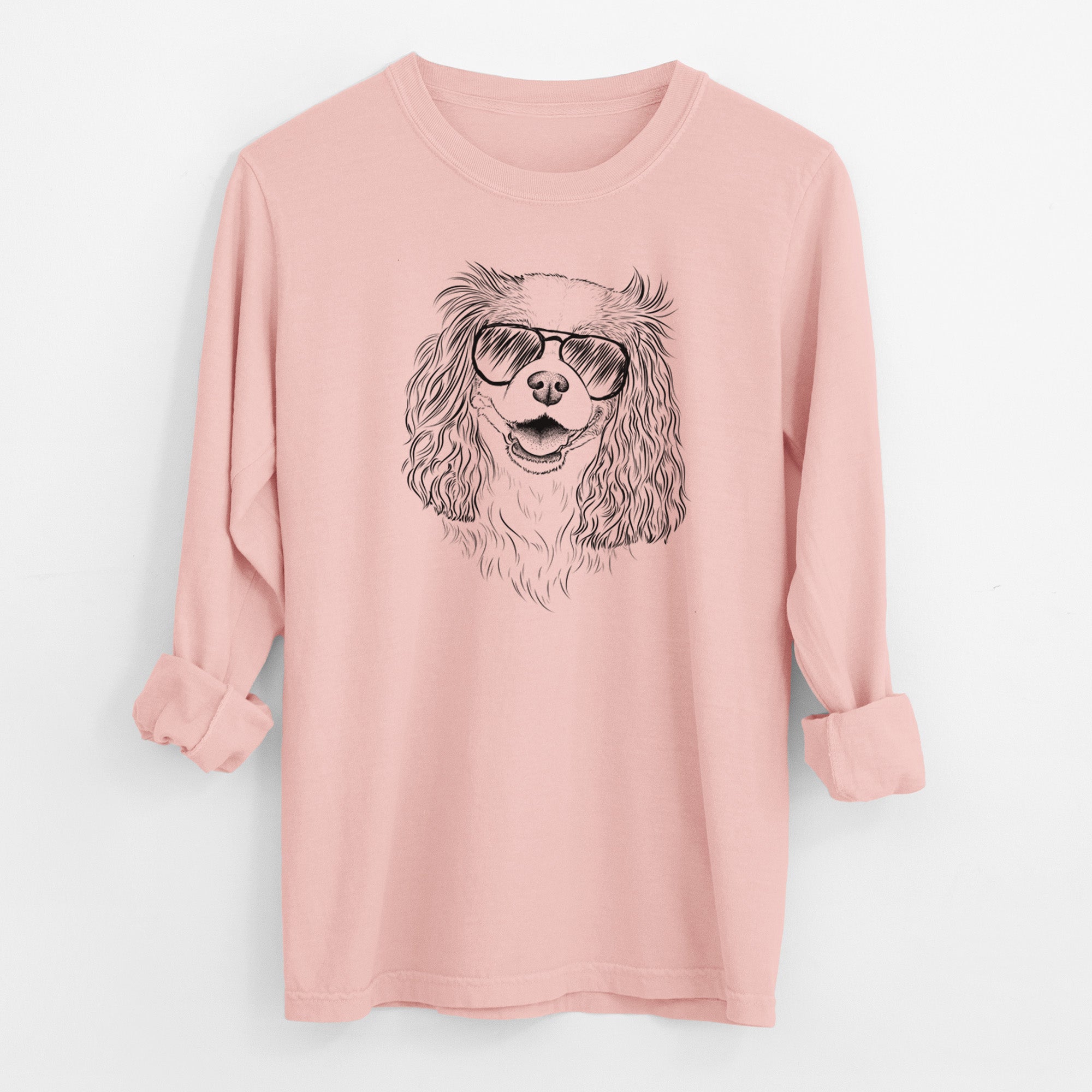 Aviator Halley Comet the Cavalier King Charles Spaniel - Men's Heavyweight 100% Cotton Long Sleeve