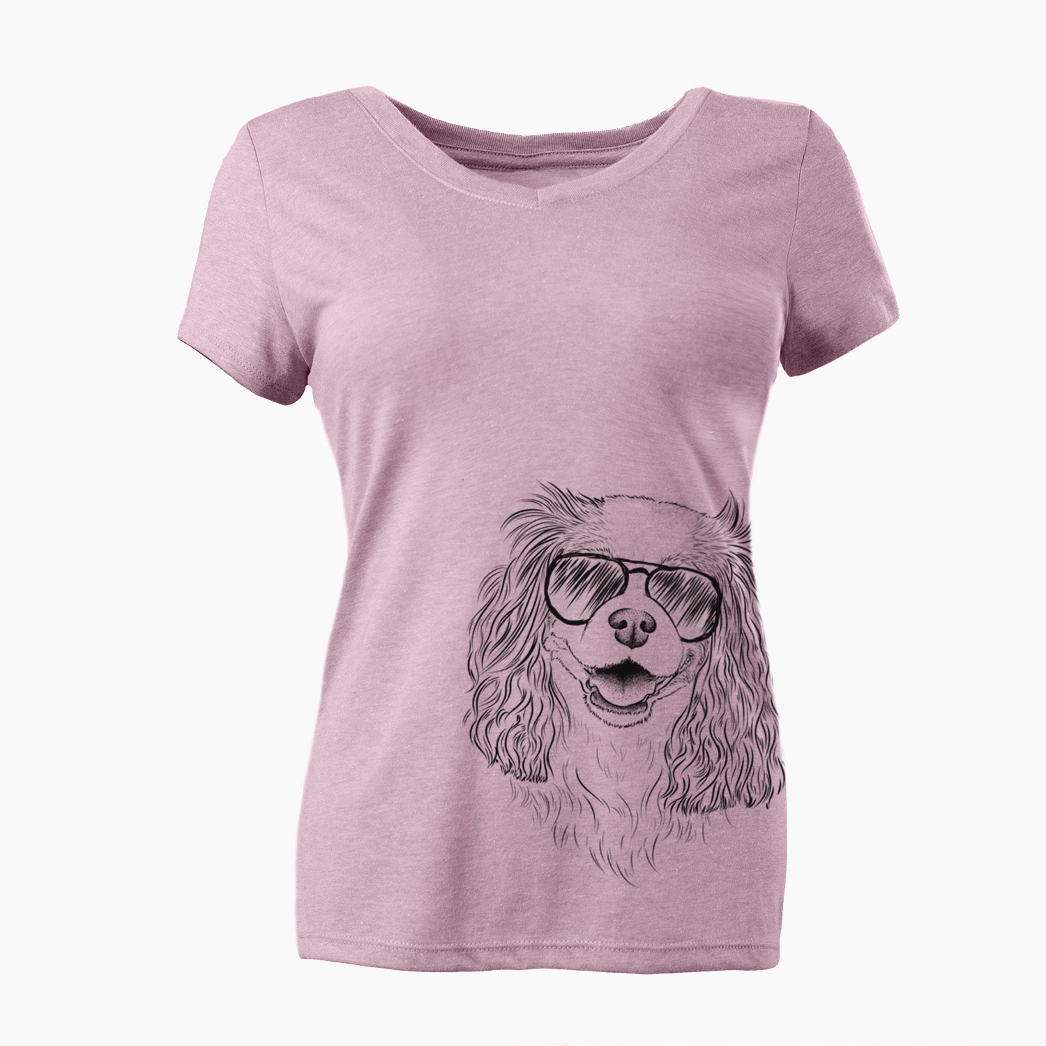 Aviator Halley Comet the Cavalier King Charles Spaniel - Women's V-neck Shirt