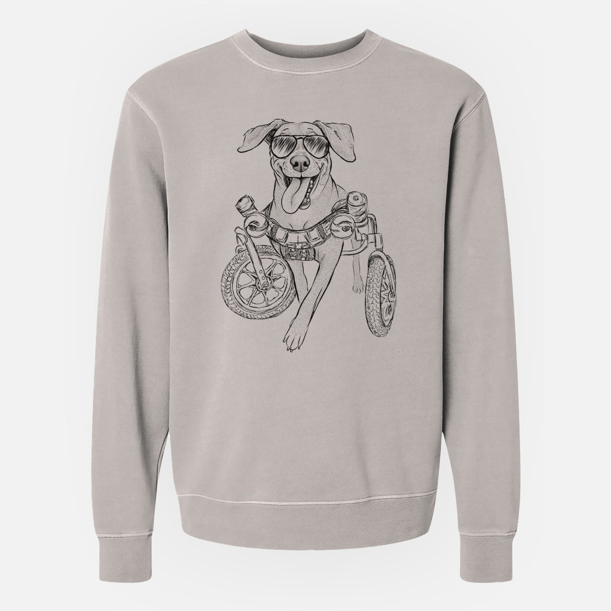 Aviator Hannah the Pitbull Mix - Unisex Pigment Dyed Crew Sweatshirt