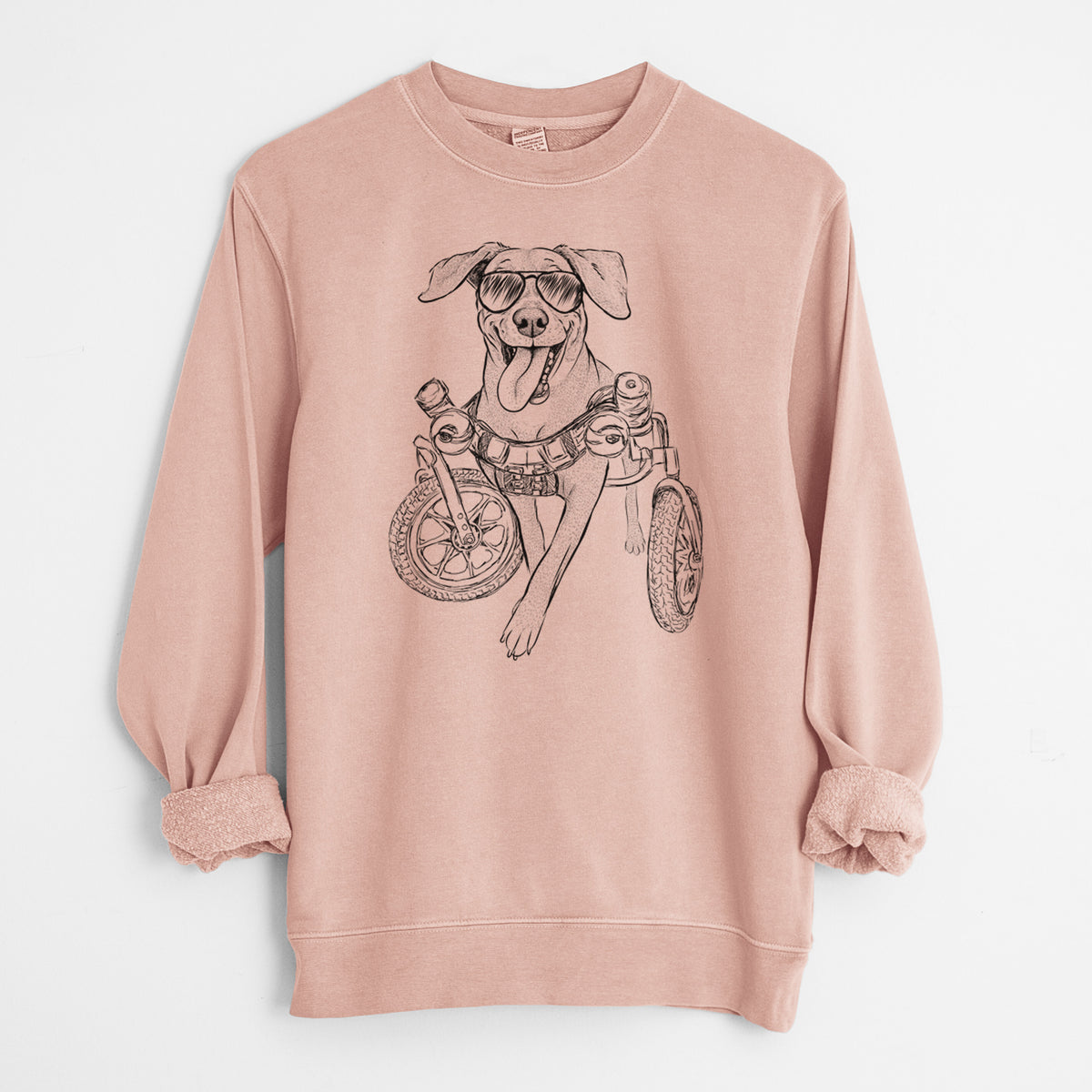 Aviator Hannah the Pitbull Mix - Unisex Pigment Dyed Crew Sweatshirt