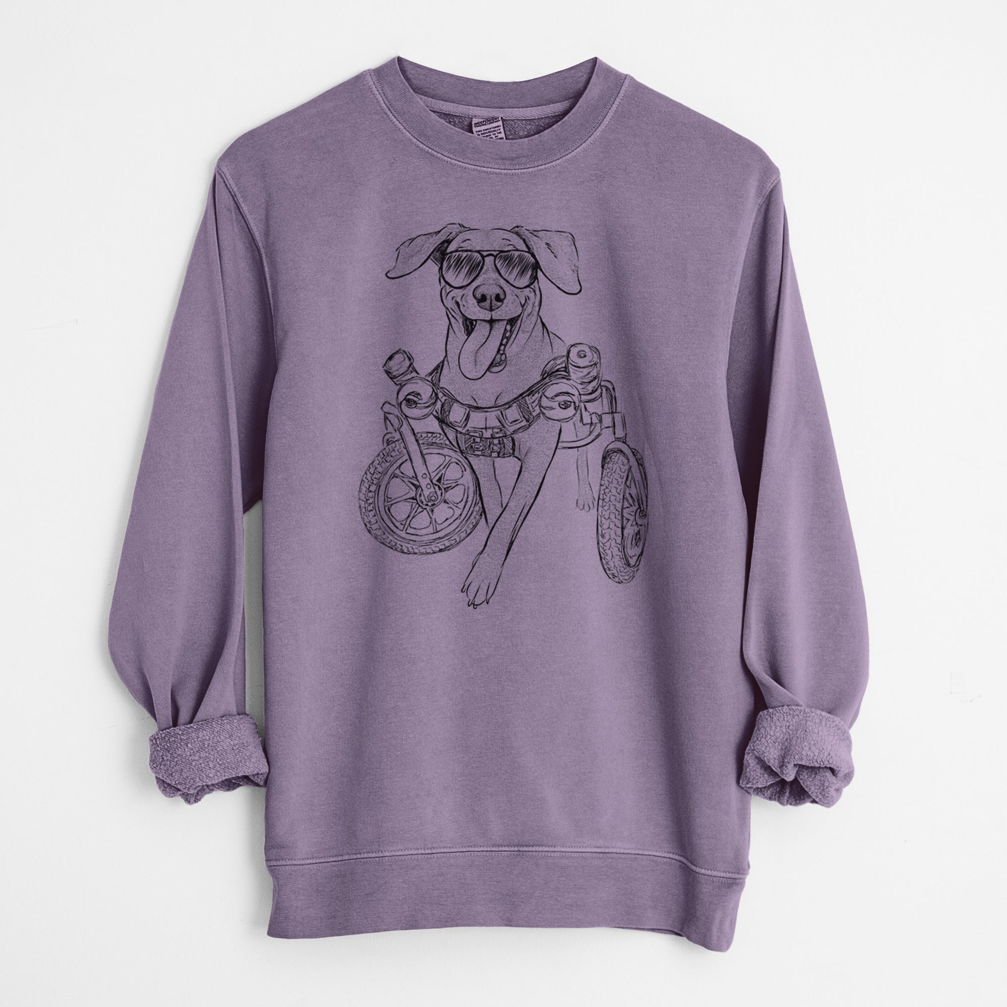 Aviator Hannah the Pitbull Mix - Unisex Pigment Dyed Crew Sweatshirt