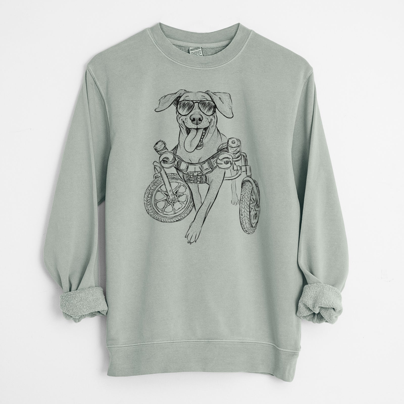 Aviator Hannah the Pitbull Mix - Unisex Pigment Dyed Crew Sweatshirt