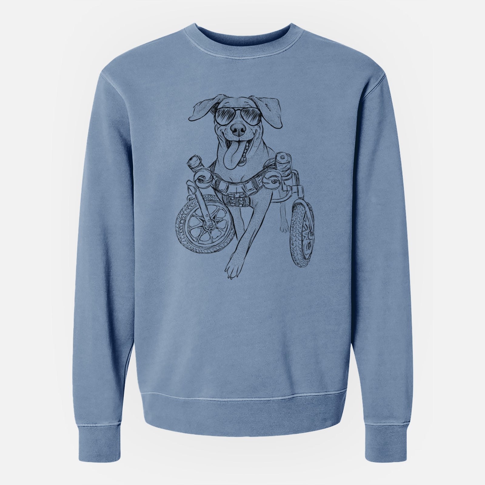 Aviator Hannah the Pitbull Mix - Unisex Pigment Dyed Crew Sweatshirt