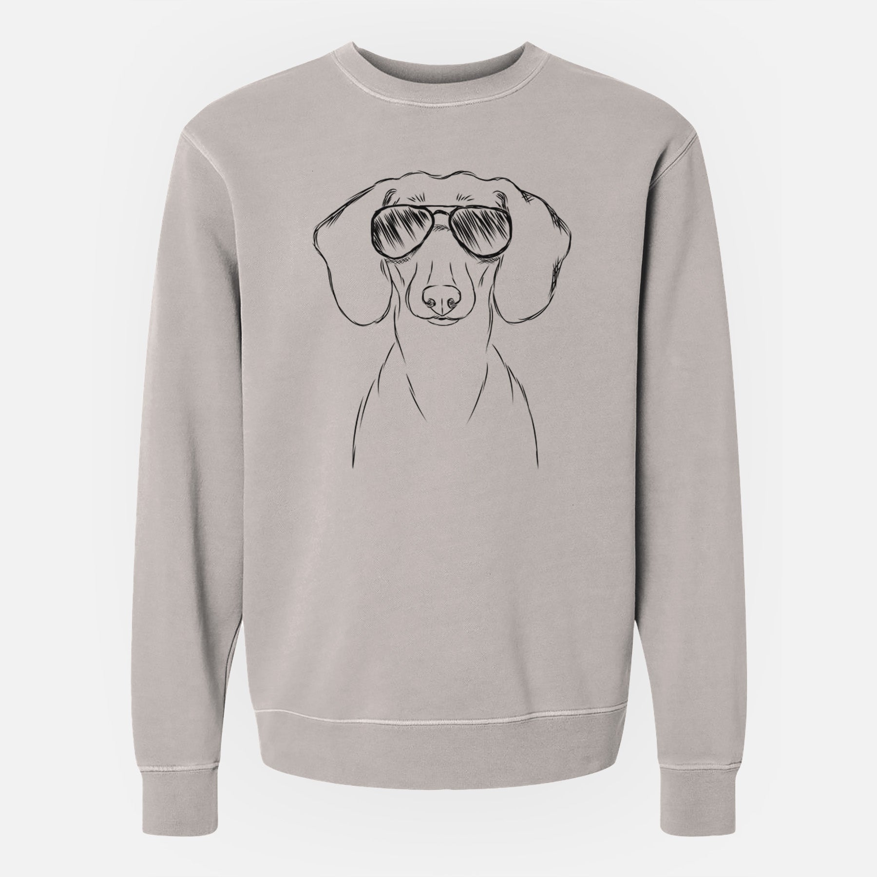 Aviator Hans the Dachshund - Unisex Pigment Dyed Crew Sweatshirt