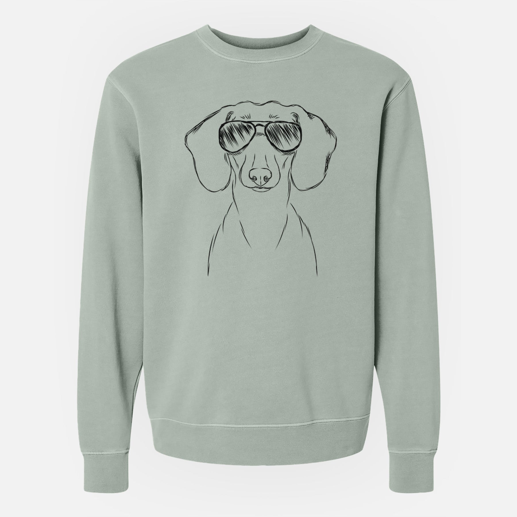 Aviator Hans the Dachshund - Unisex Pigment Dyed Crew Sweatshirt