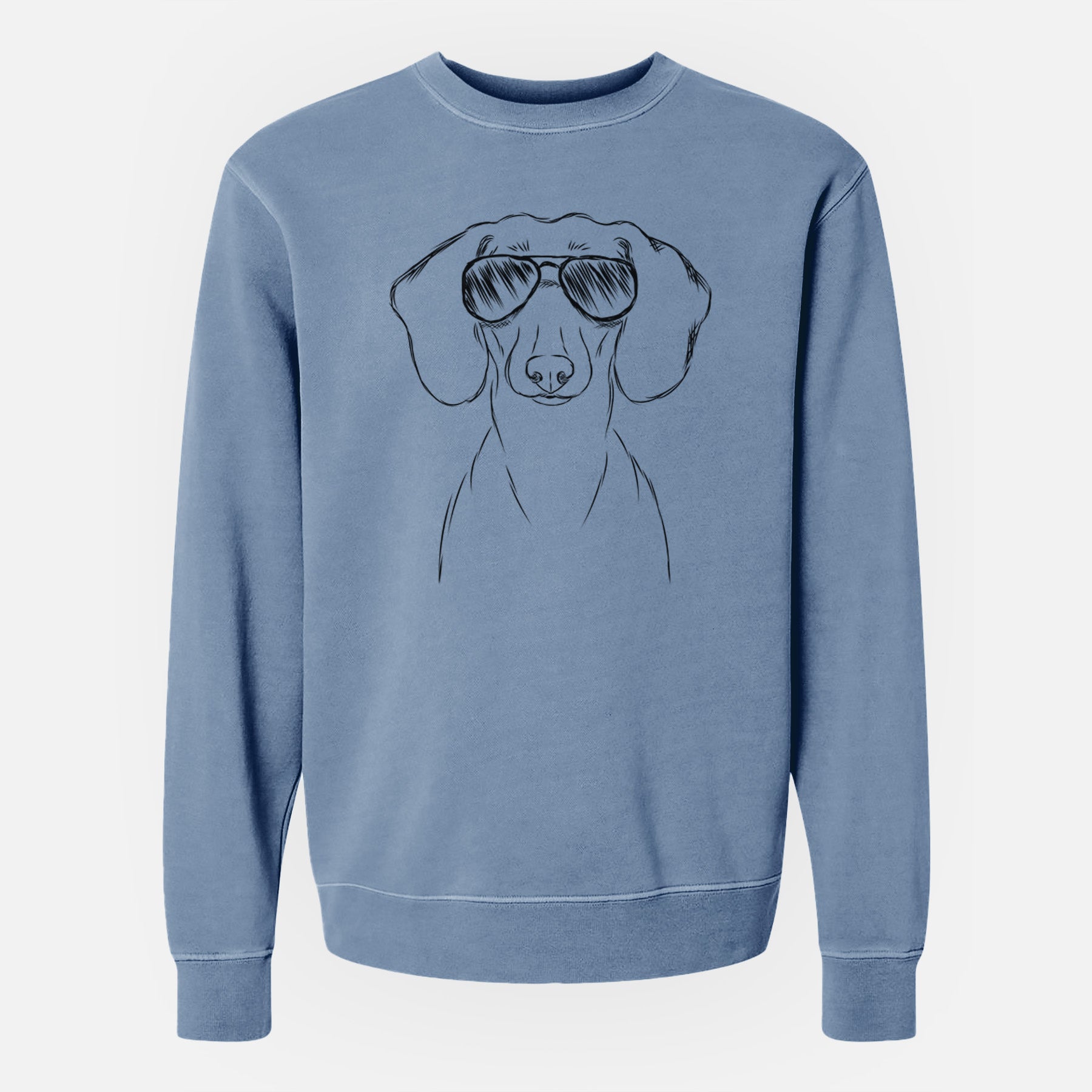 Aviator Hans the Dachshund - Unisex Pigment Dyed Crew Sweatshirt