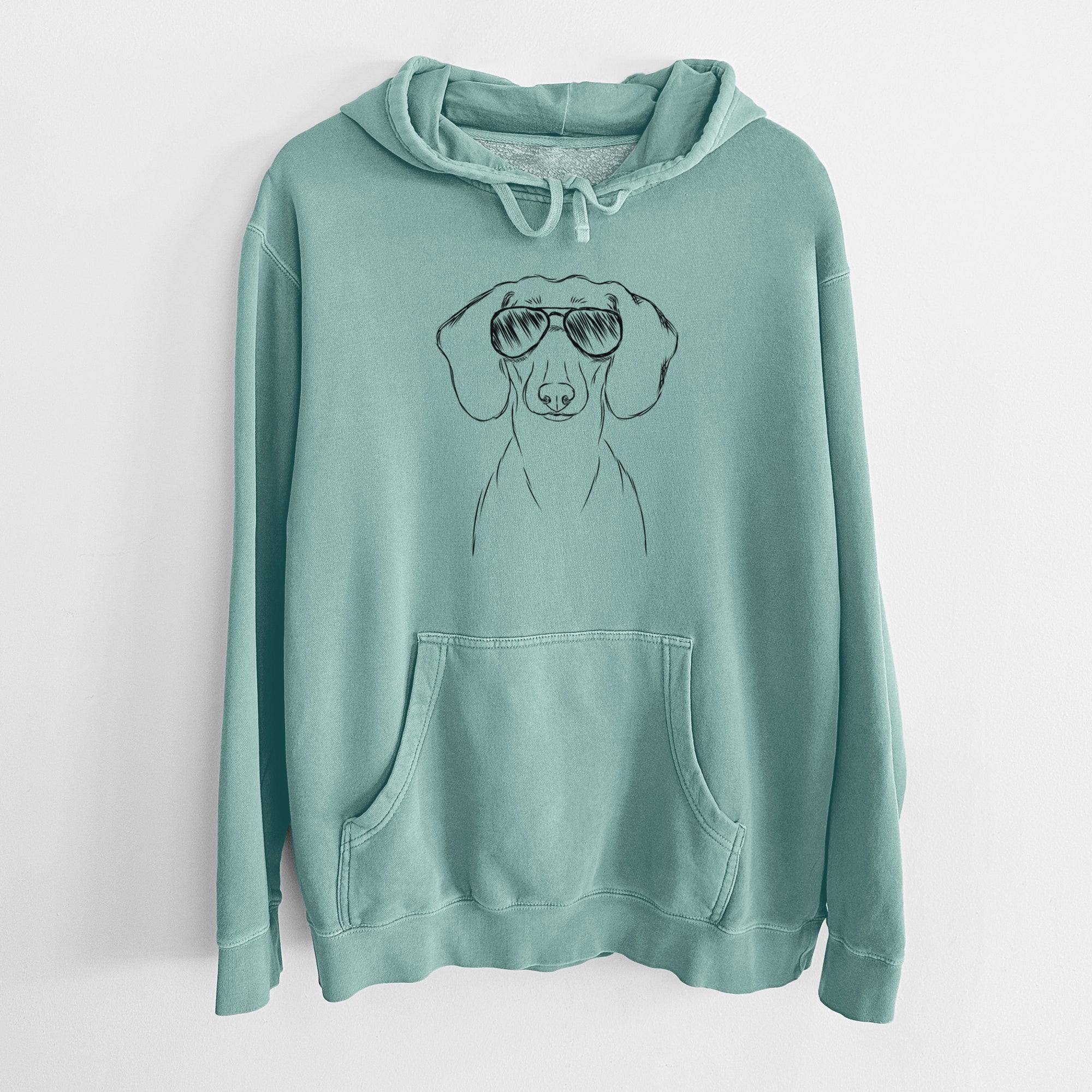 Aviator Hans the Dachshund - Unisex Pigment Dyed Hoodie