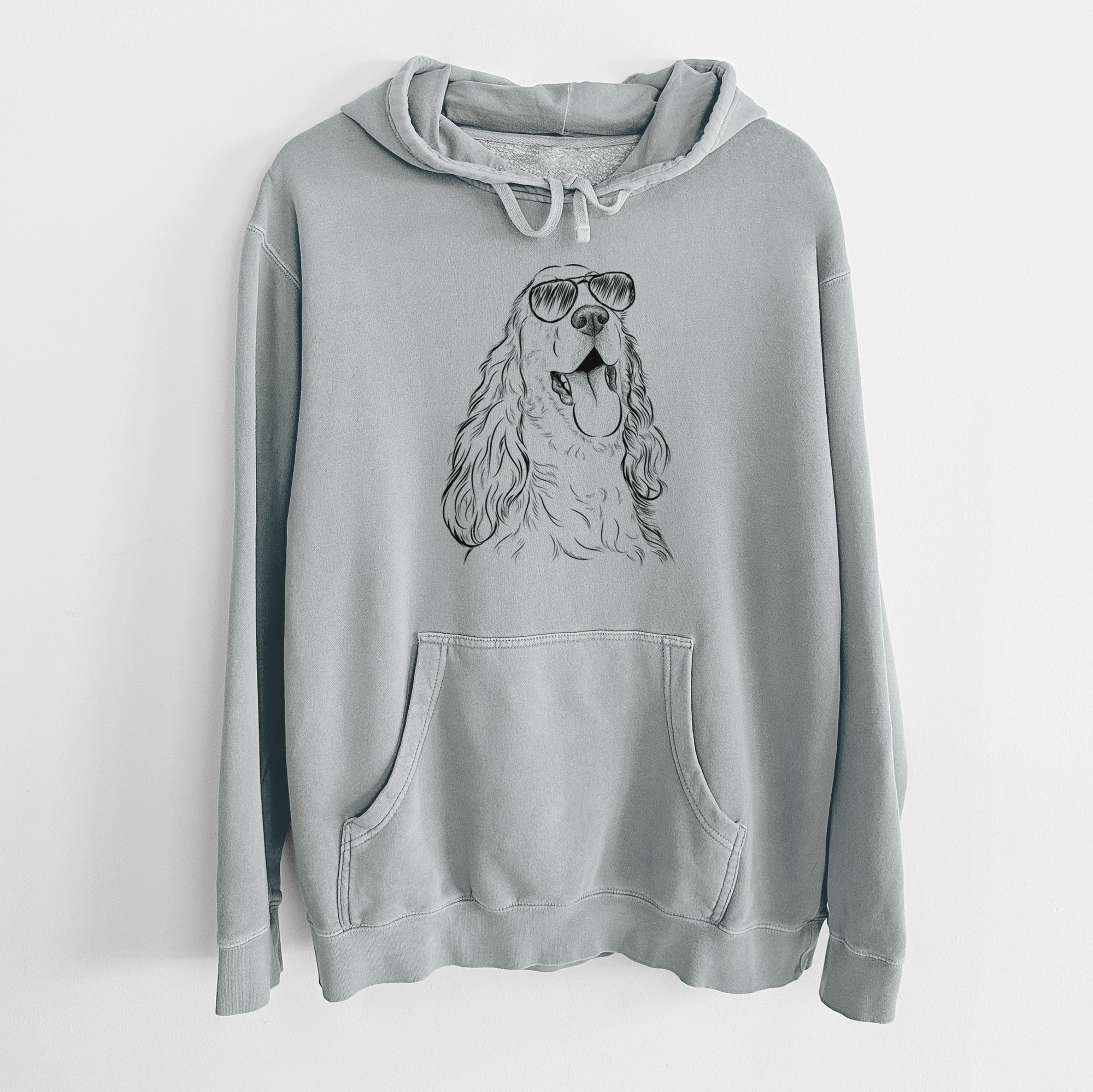 Aviator Happy Henry the English Cocker Spaniel - Unisex Pigment Dyed Hoodie