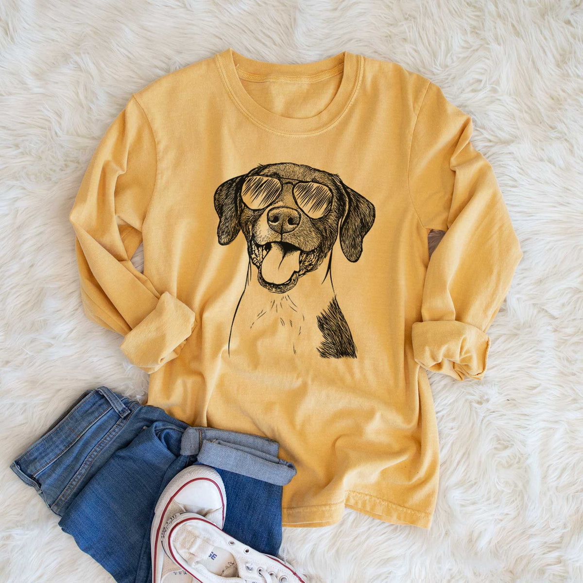 Aviator Harper the Mixed Breed - Men's Heavyweight 100% Cotton Long Sleeve