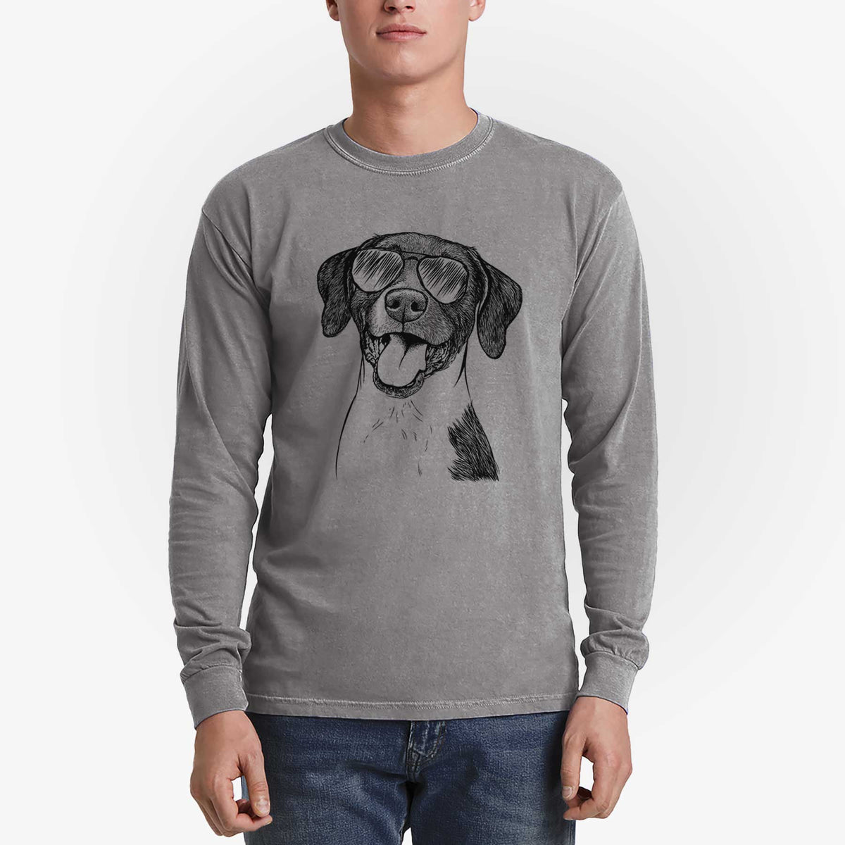Aviator Harper the Mixed Breed - Men's Heavyweight 100% Cotton Long Sleeve