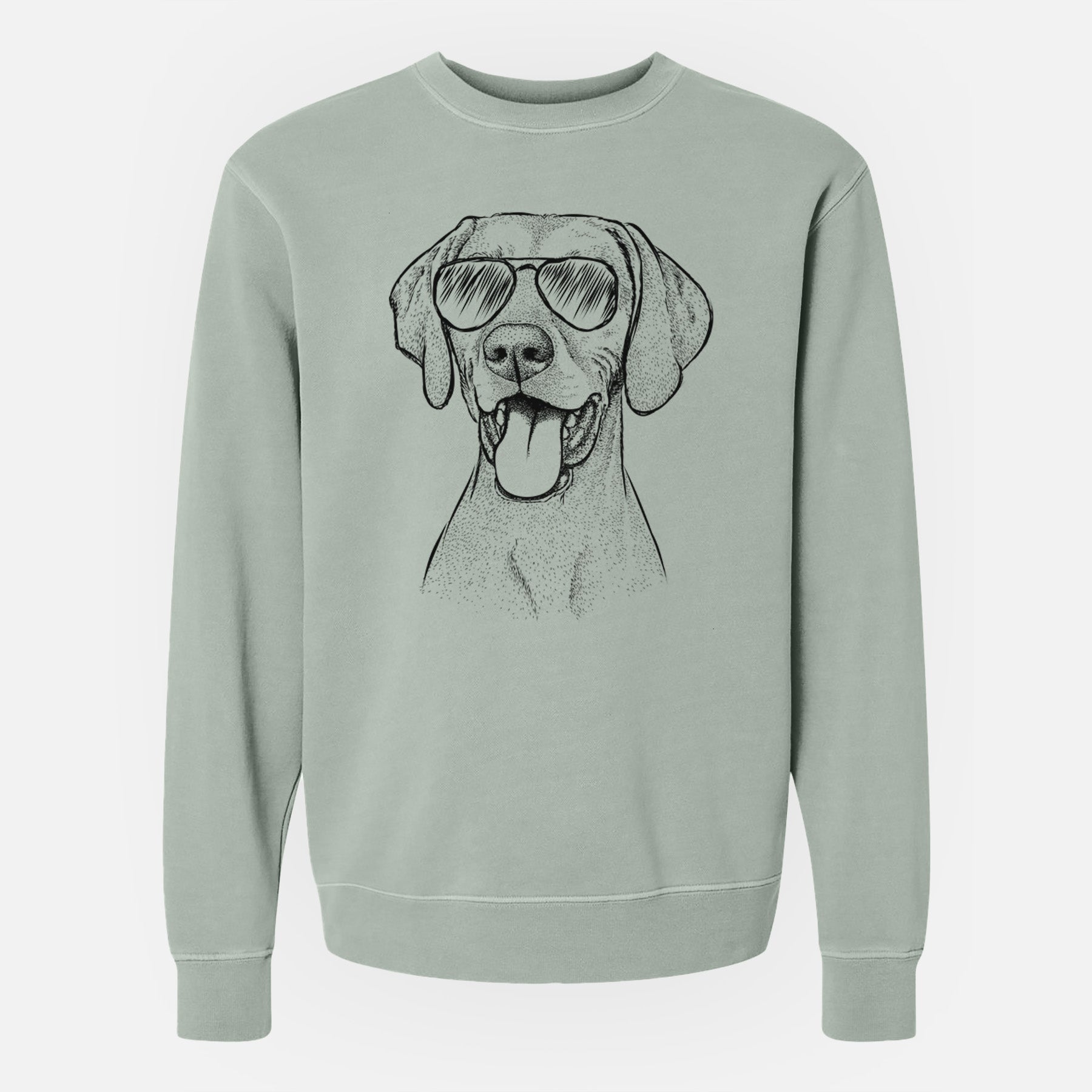 Aviator Harper the Vizsla - Unisex Pigment Dyed Crew Sweatshirt