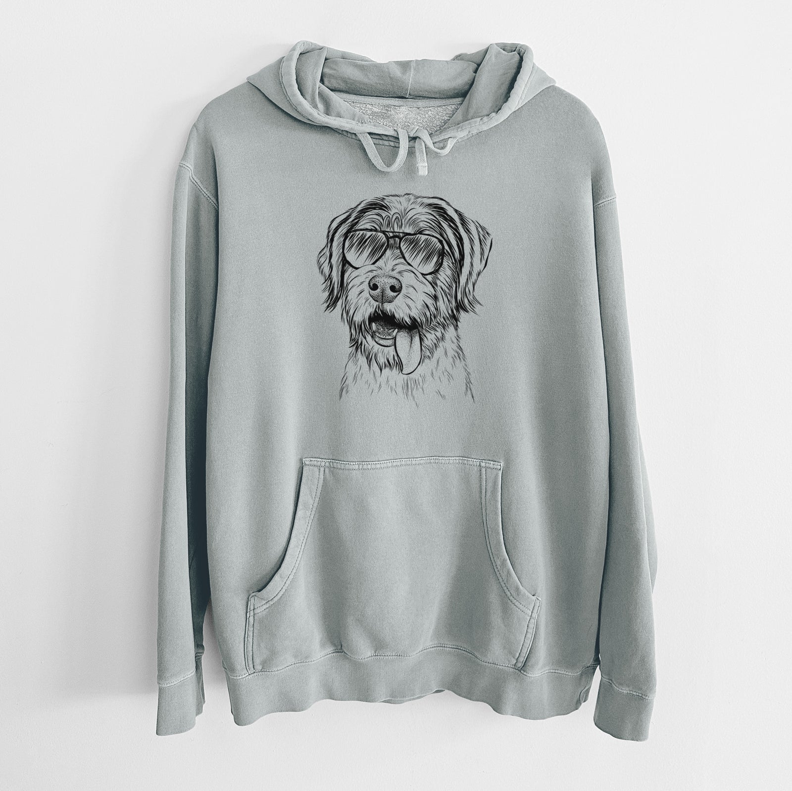 Aviator Hazel the German Wirehaired Pointer Mix - Unisex Pigment Dyed Hoodie