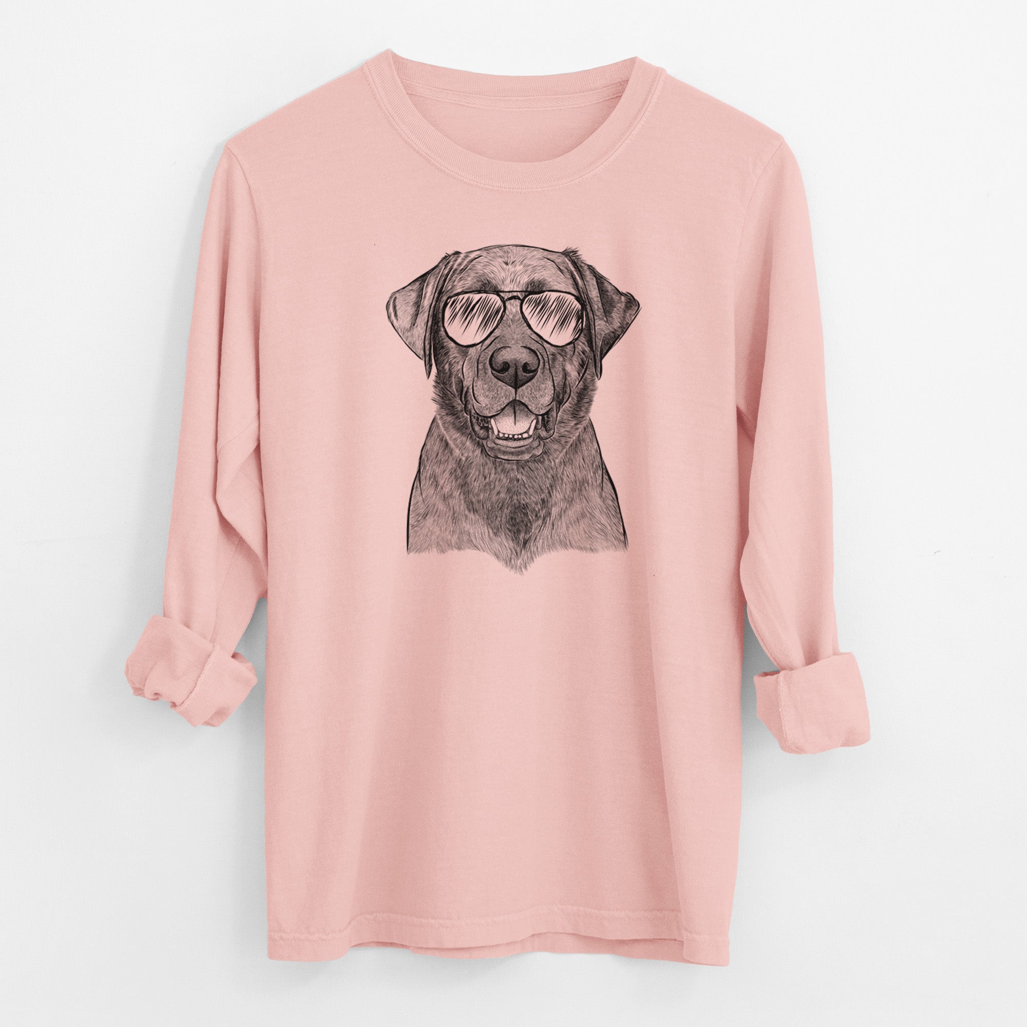 Aviator Heath the Black Lab - Men's Heavyweight 100% Cotton Long Sleeve