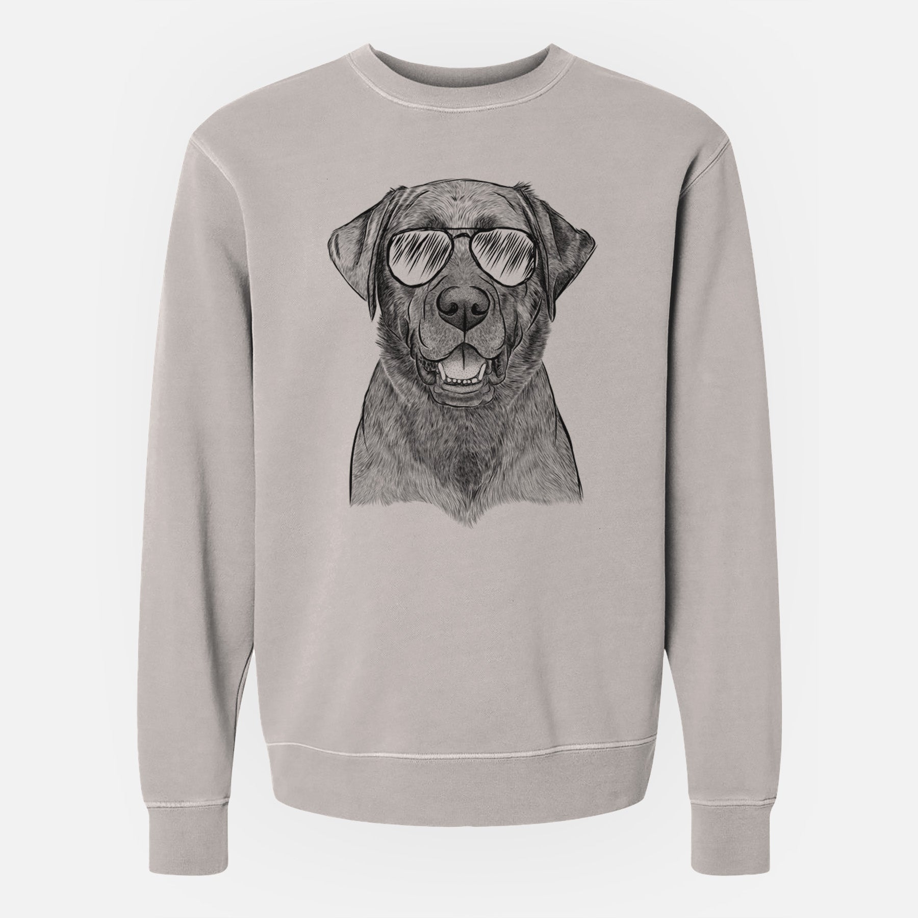 Aviator Heath the Black Lab - Unisex Pigment Dyed Crew Sweatshirt