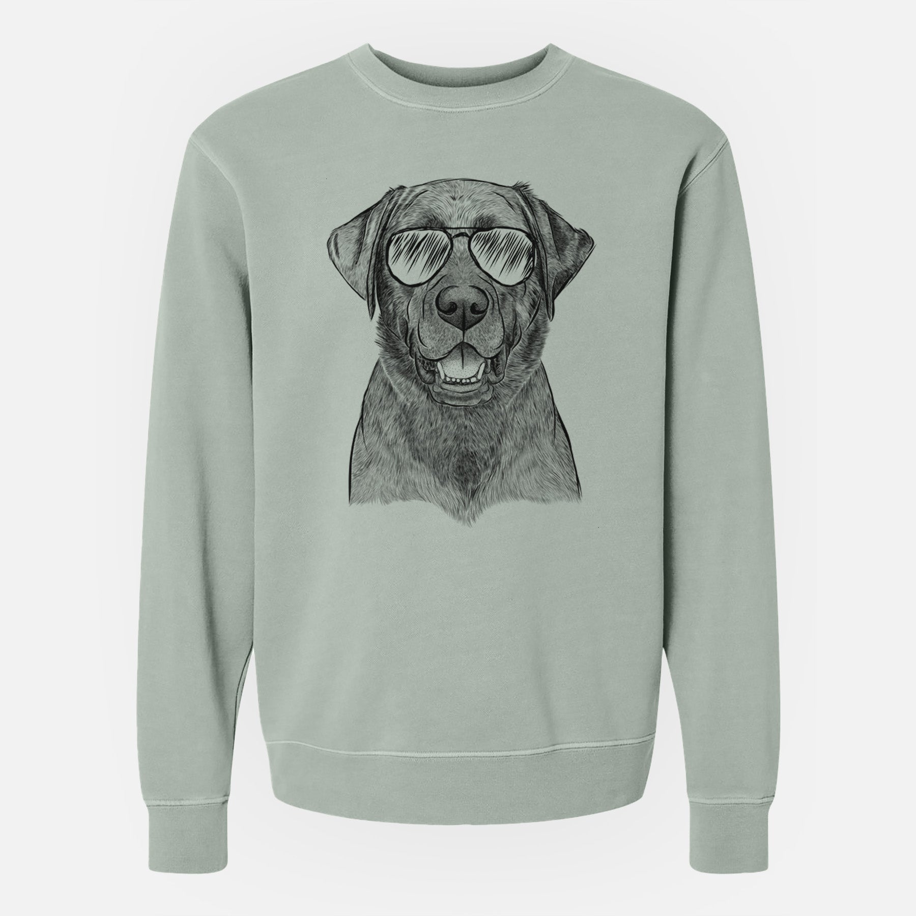 Aviator Heath the Black Lab - Unisex Pigment Dyed Crew Sweatshirt