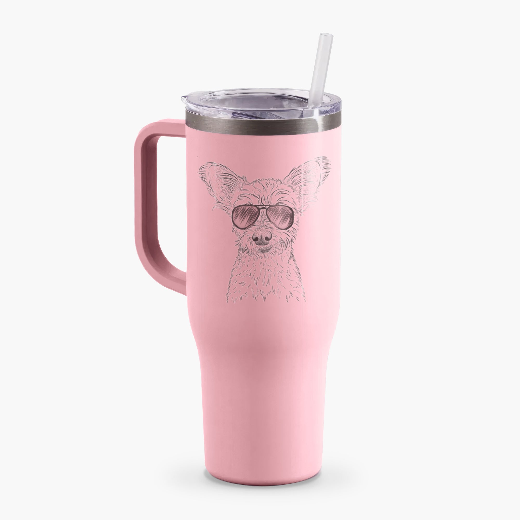 Heidi the Schnauzer Mix - 40oz Tumbler with Handle