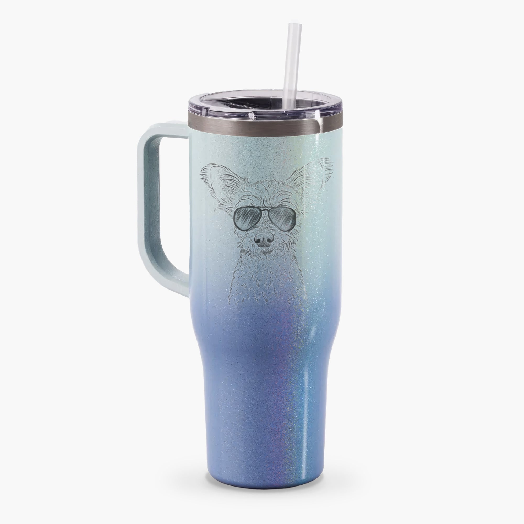 Heidi the Schnauzer Mix - 40oz Tumbler with Handle