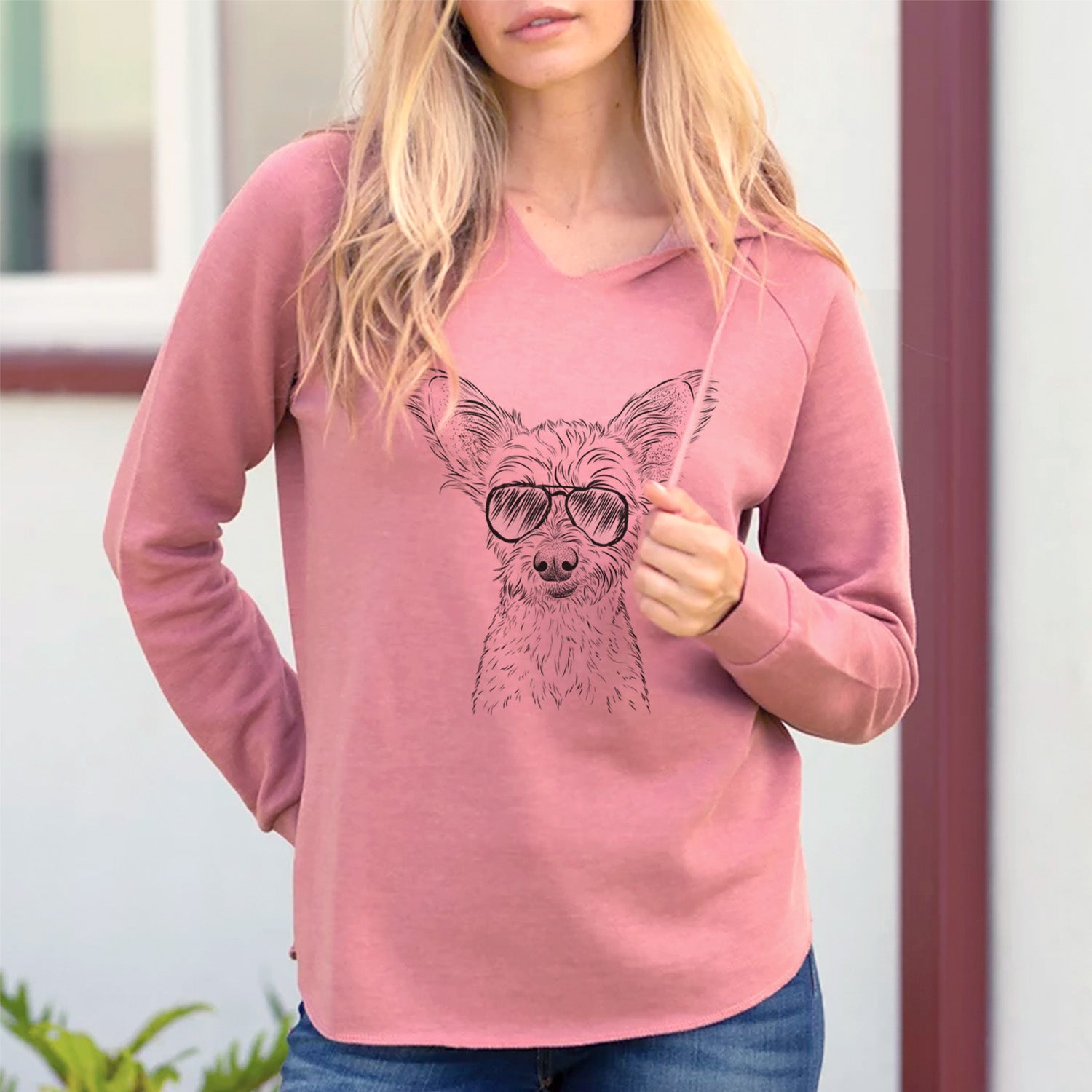 Aviator Heidi the Schnauzer Mix - Cali Wave Hooded Sweatshirt