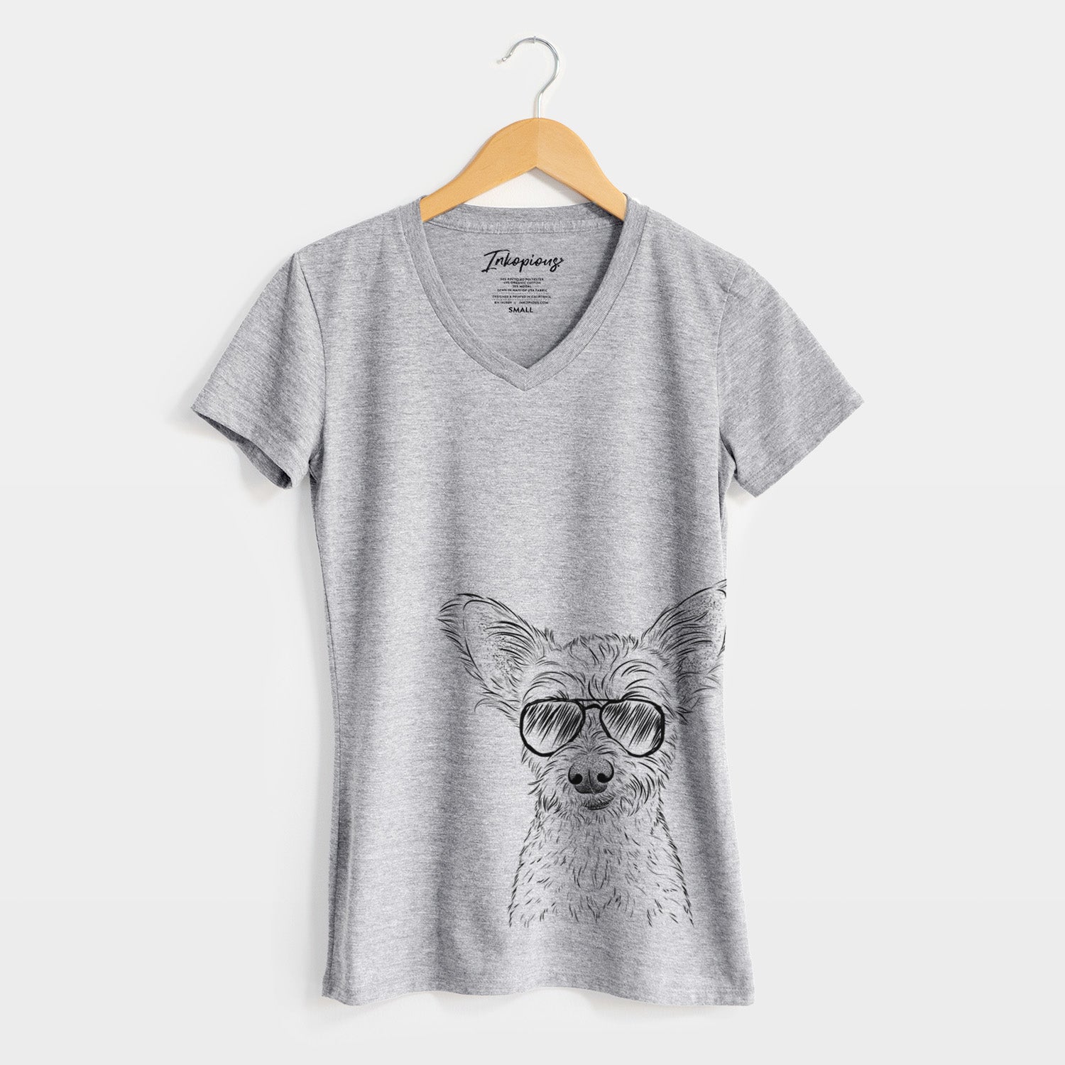 Aviator Heidi the Schnauzer Mix - Women's V-neck Shirt