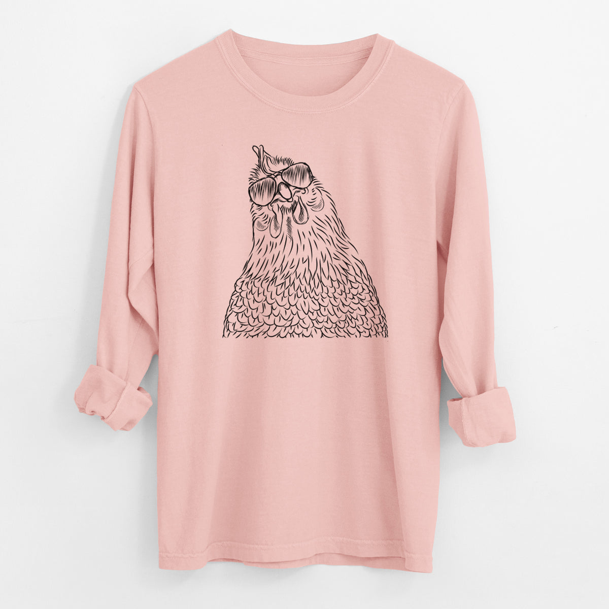 Aviator Henrietta the Chicken - Men's Heavyweight 100% Cotton Long Sleeve