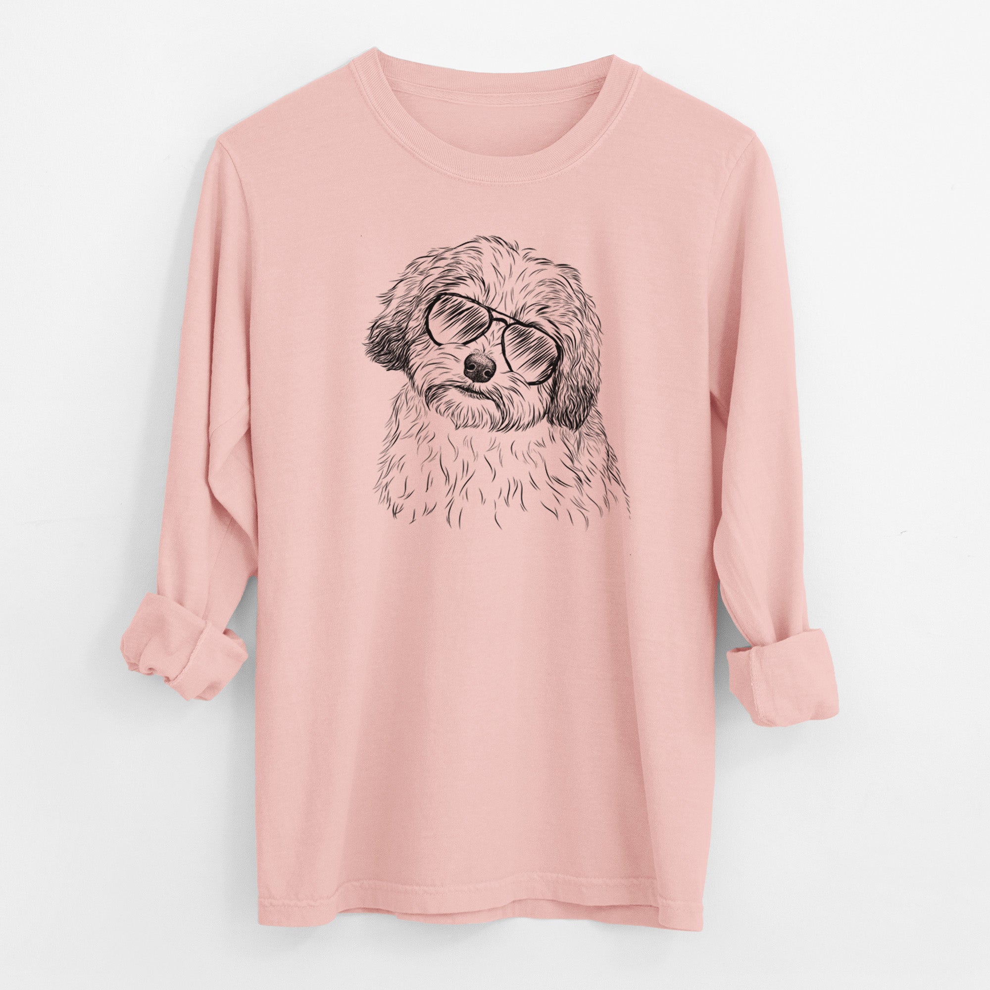 Aviator Henry the Havanese - Men's Heavyweight 100% Cotton Long Sleeve