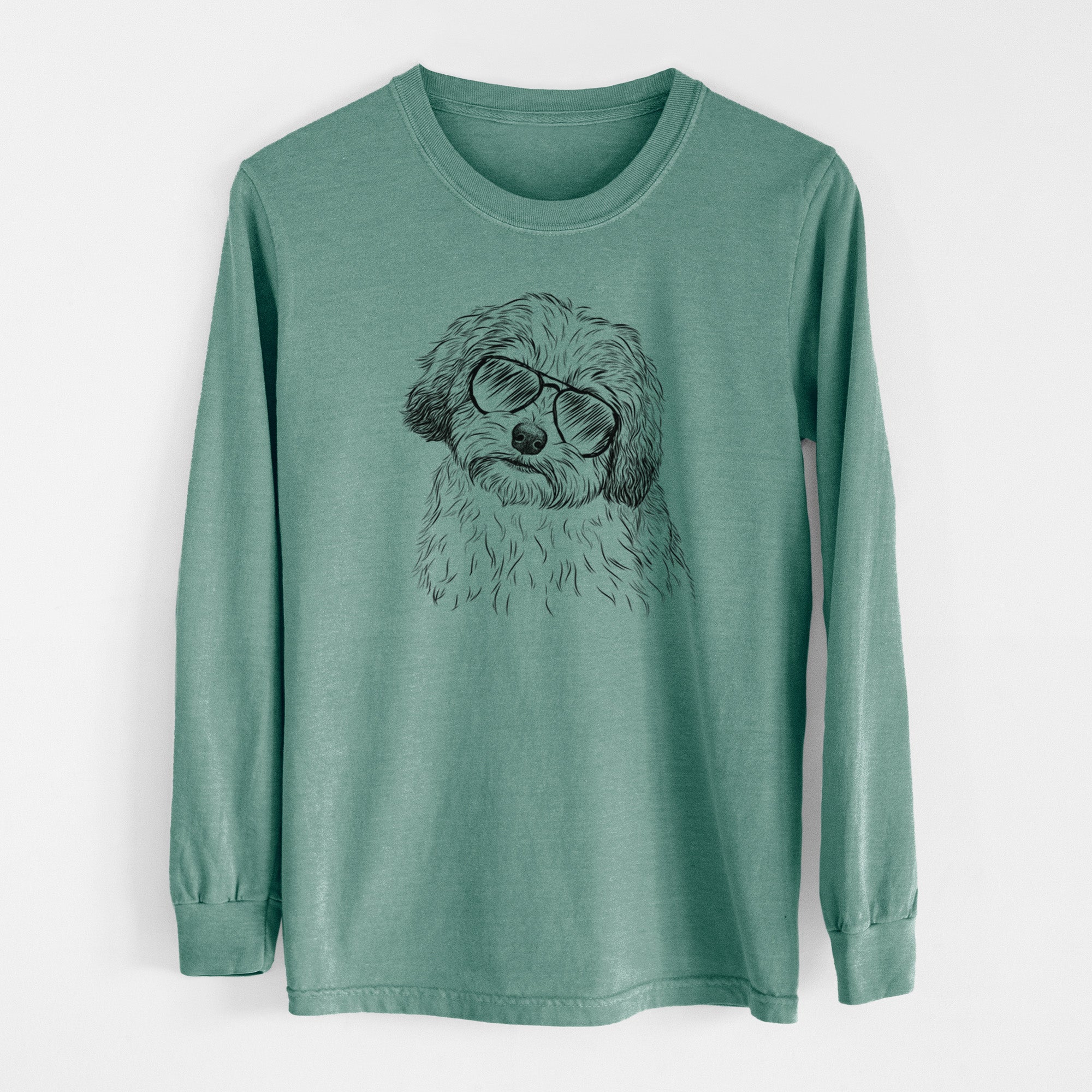 Aviator Henry the Havanese - Men's Heavyweight 100% Cotton Long Sleeve