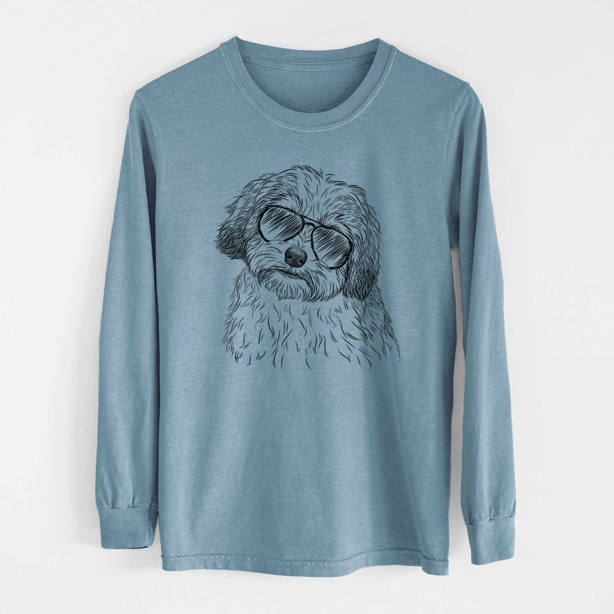 Aviator Henry the Havanese - Men's Heavyweight 100% Cotton Long Sleeve