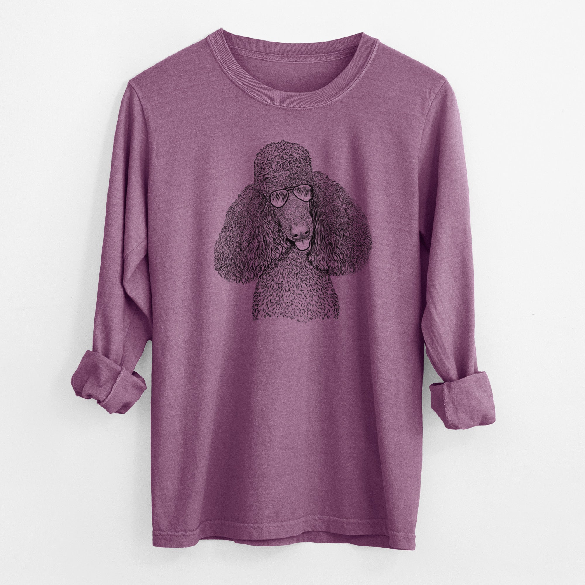 Aviator Henry the Standard Poodle - Men's Heavyweight 100% Cotton Long Sleeve