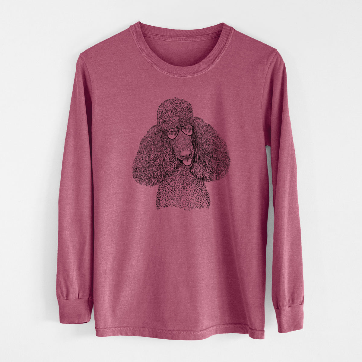 Aviator Henry the Standard Poodle - Men's Heavyweight 100% Cotton Long Sleeve