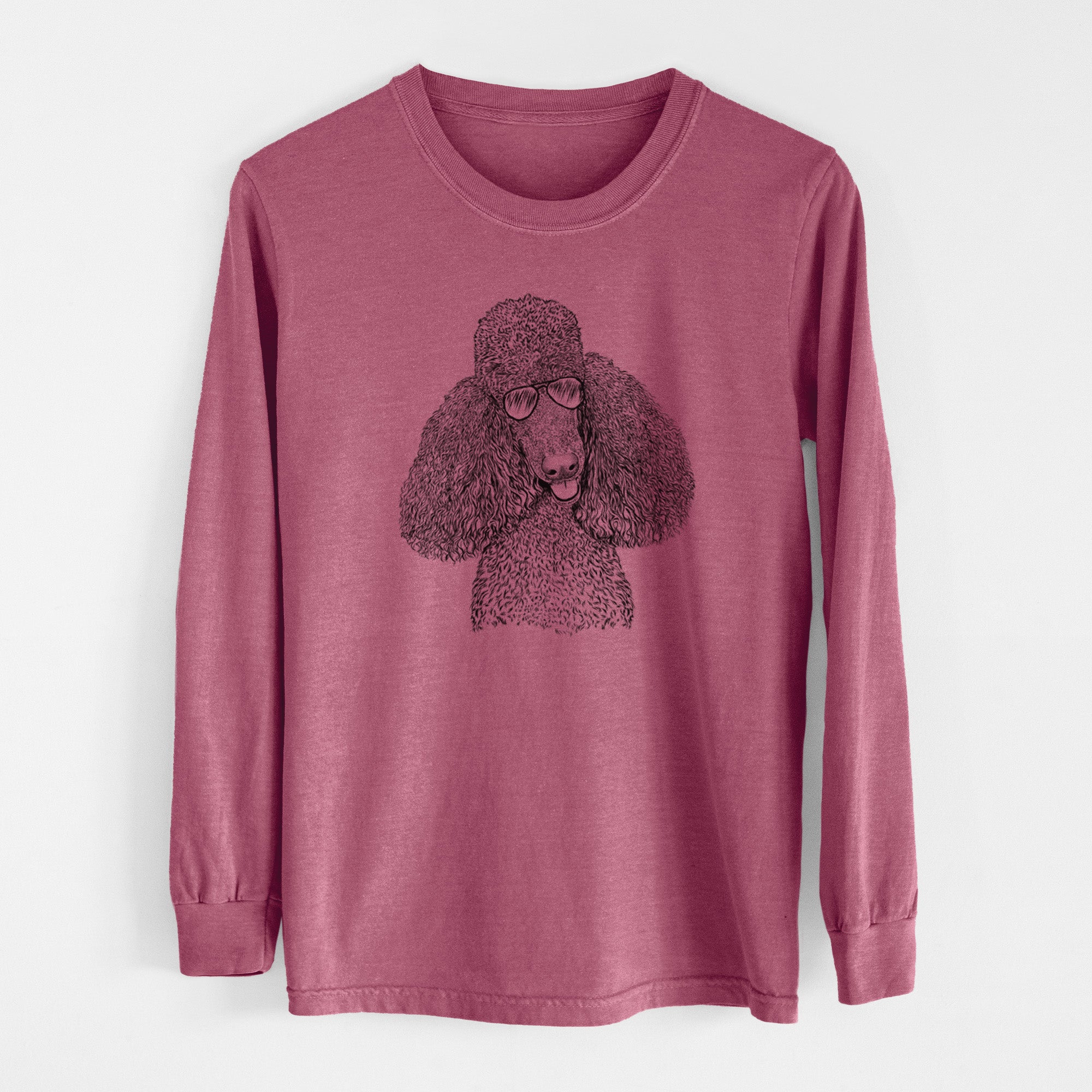 Aviator Henry the Standard Poodle - Men's Heavyweight 100% Cotton Long Sleeve