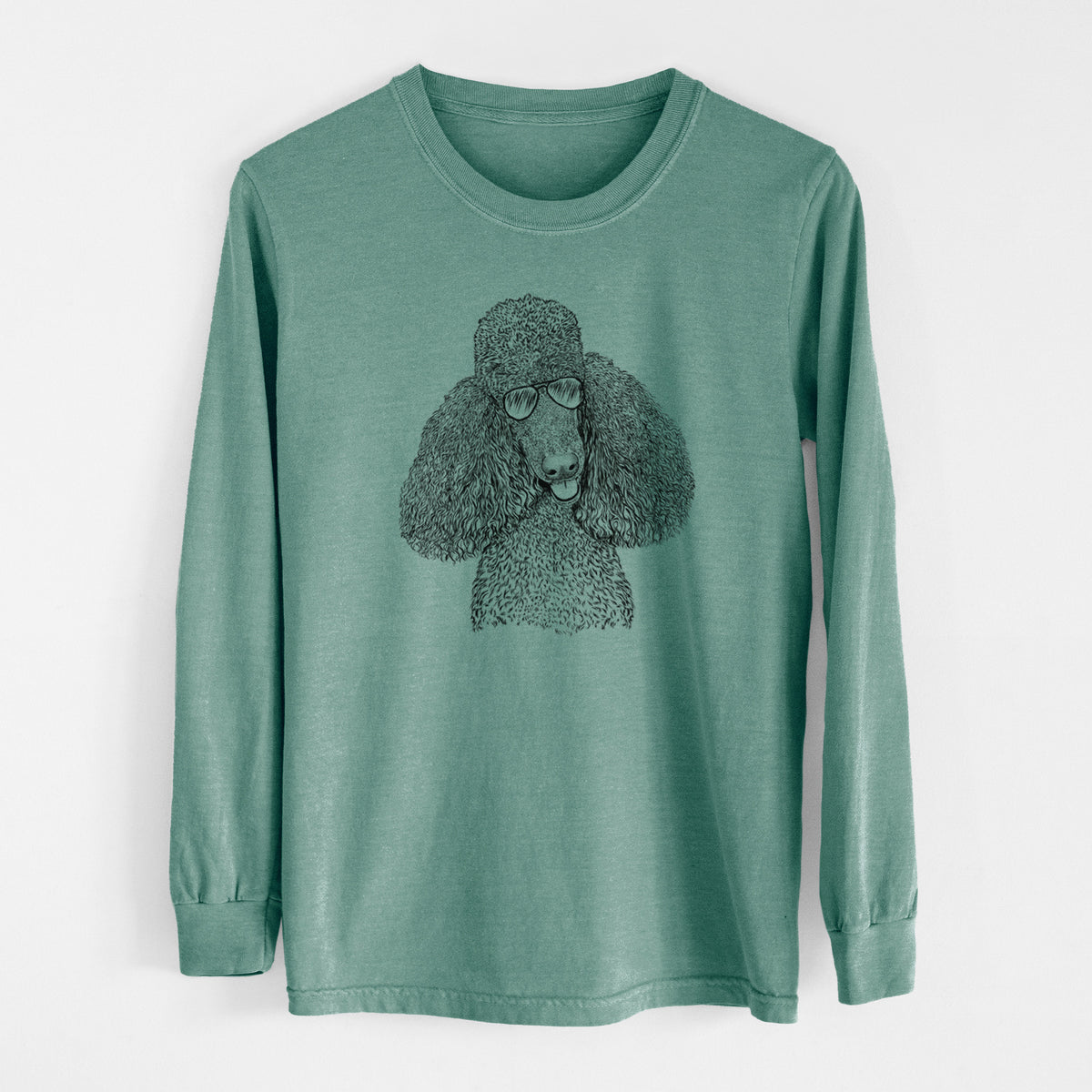 Aviator Henry the Standard Poodle - Men's Heavyweight 100% Cotton Long Sleeve