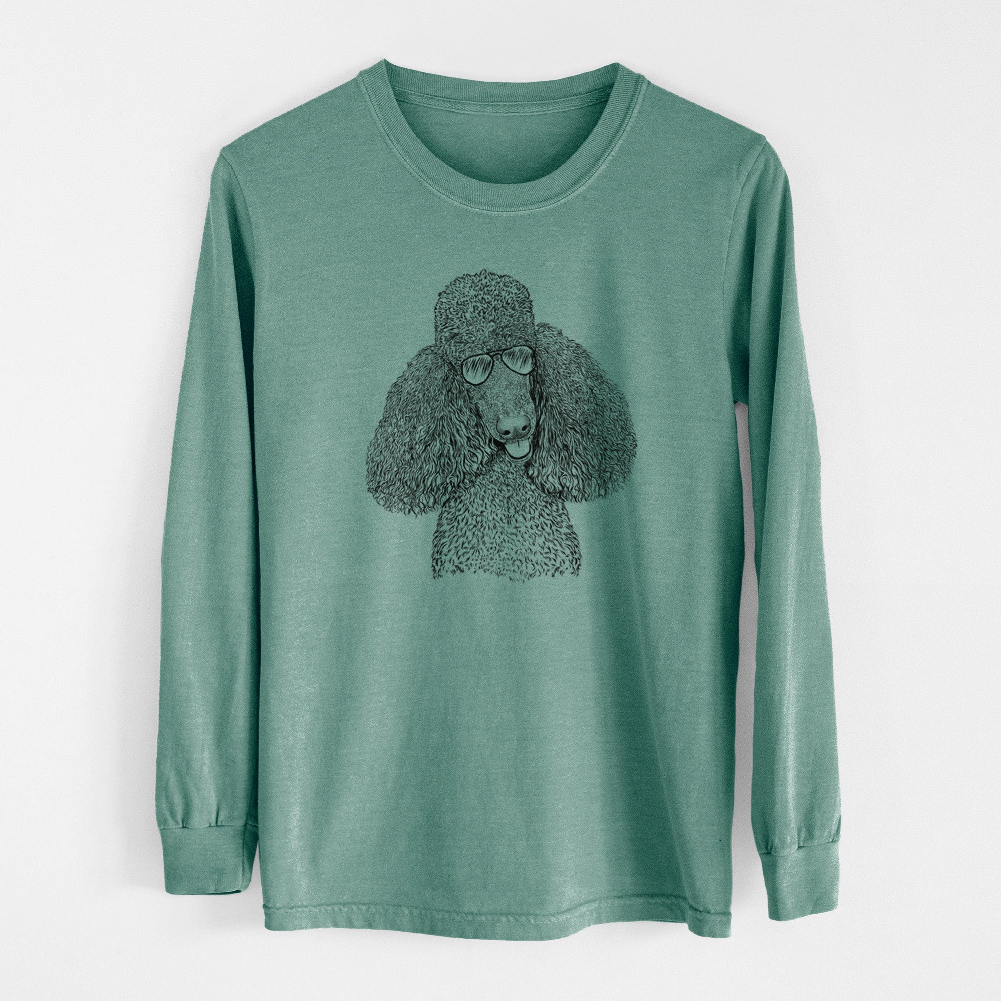 Aviator Henry the Standard Poodle - Men's Heavyweight 100% Cotton Long Sleeve